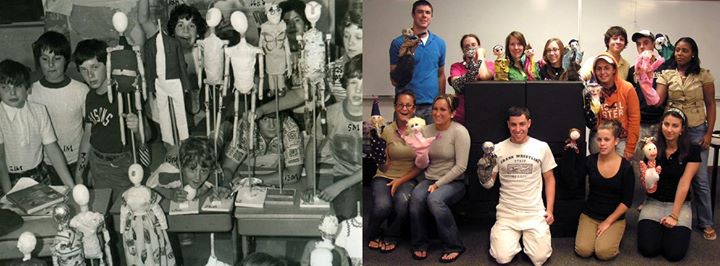  David Bogdan's puppet class, 1975. Linda Wingerter's puppet class 2005.