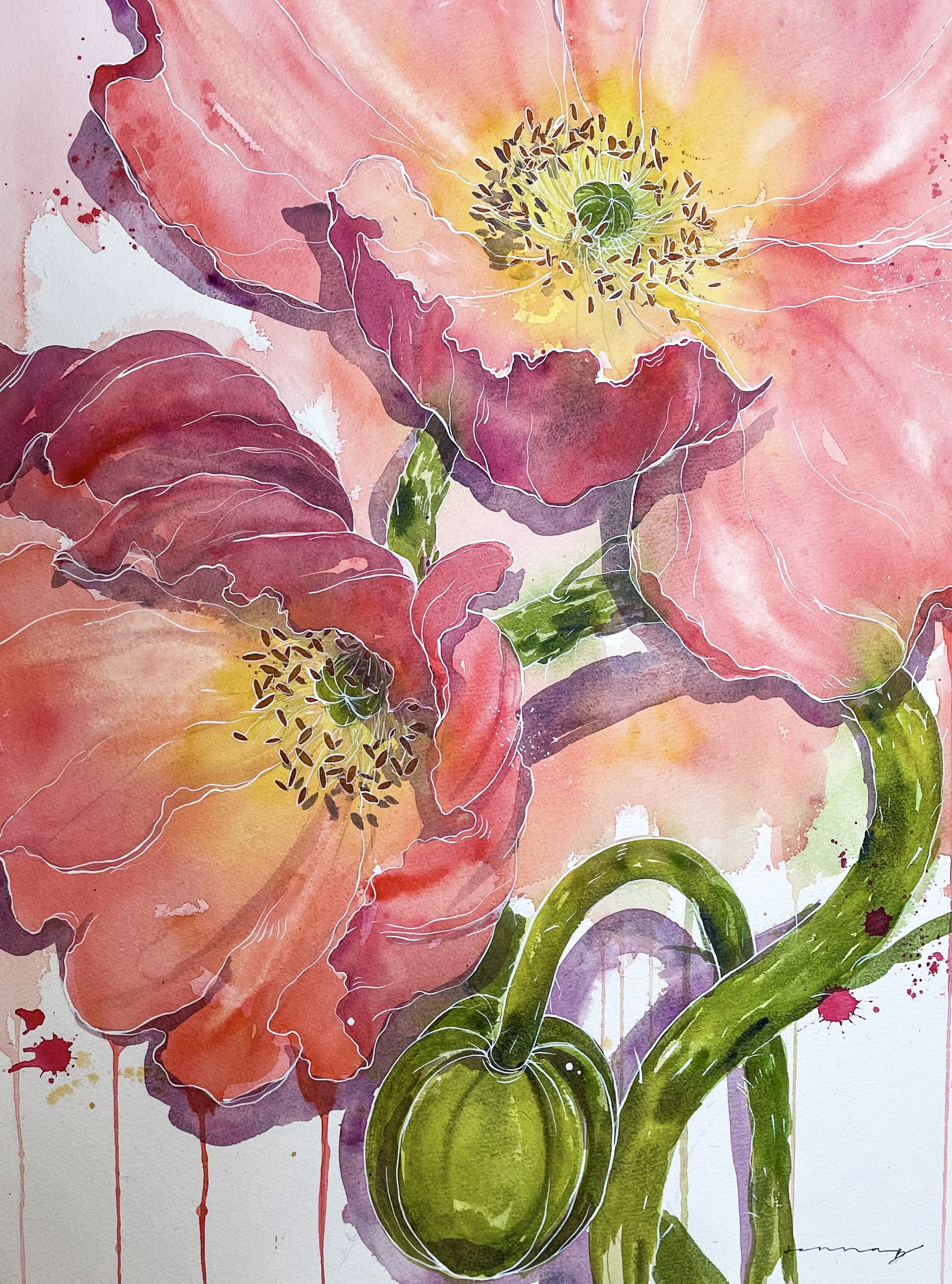 Bend without Breaking / Poppies - (PRINT)