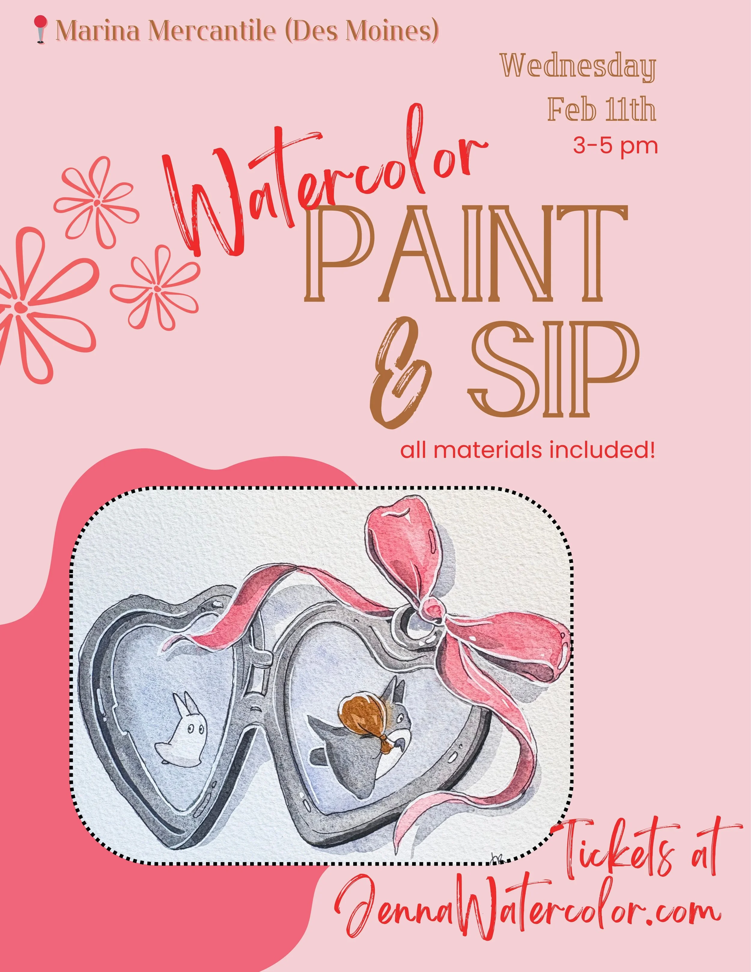 Watercolor paint & sip - (Des Moines)