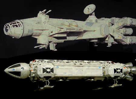 Original Millennium Falcon Design (top) Space 1999 Eagle (bottom)