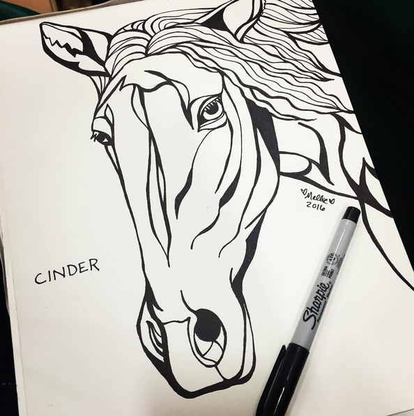 Cinder Horse Illustration