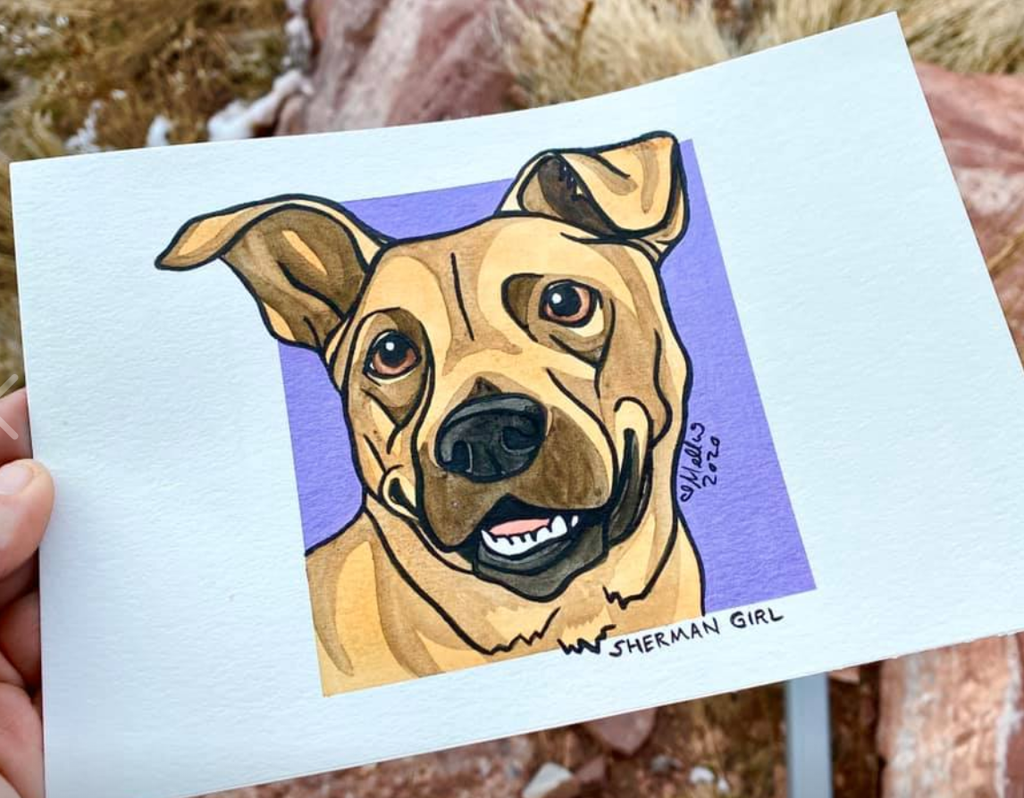 Custom Dog Pet Portrait of Sherman