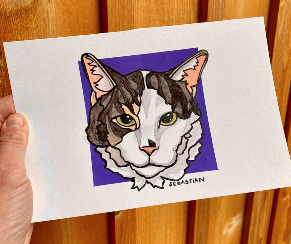 Sebastian: Custom Cat Pet Portrait