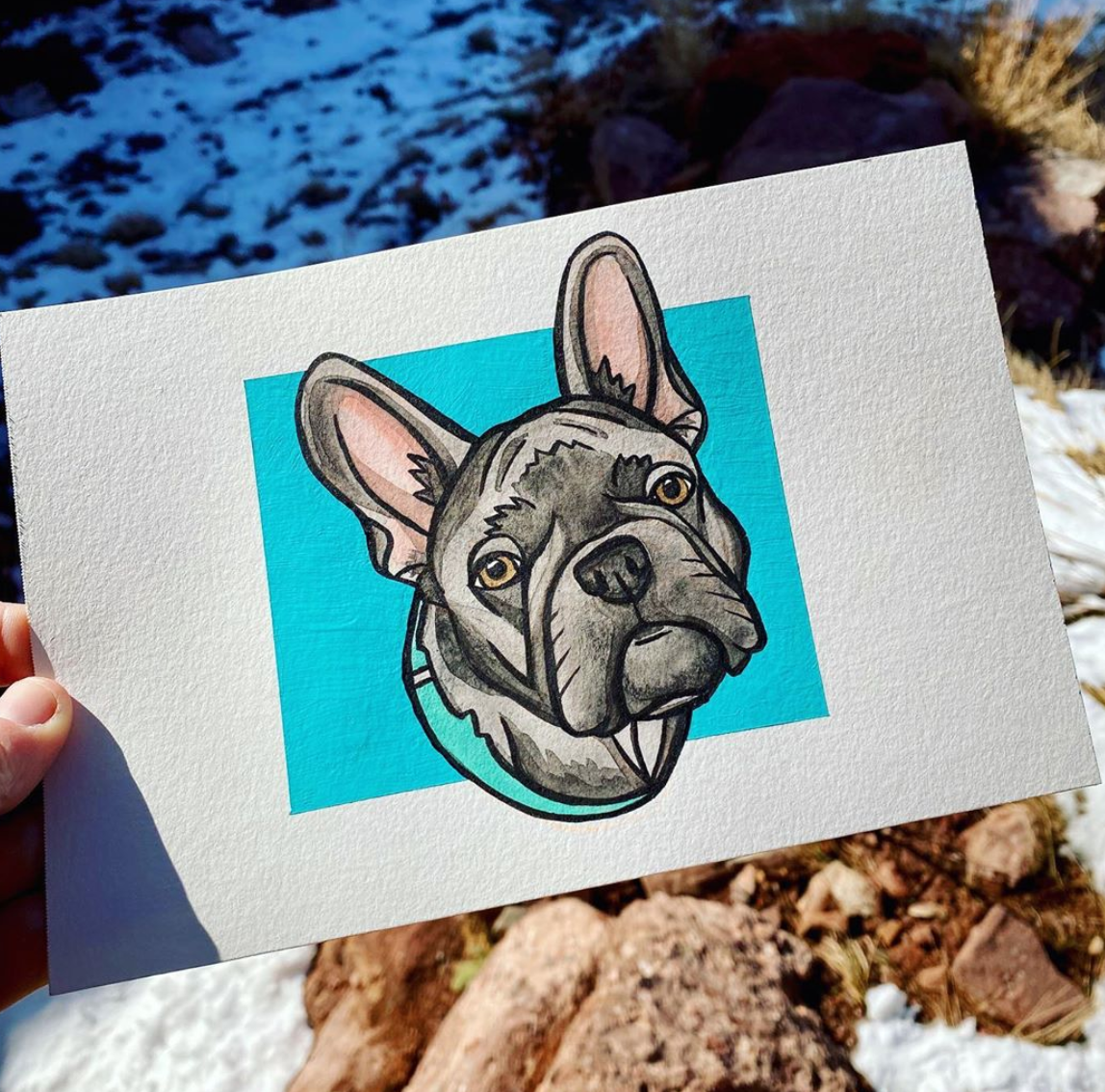 French Bulldog Custom Pet Portrait 