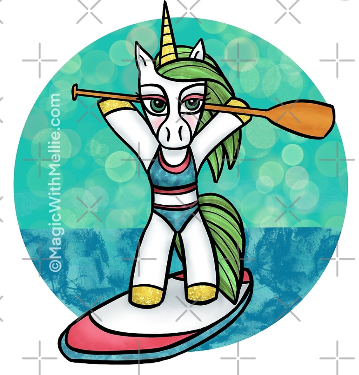 Sporticorn: SUP Unicorn with Paddle Overhead