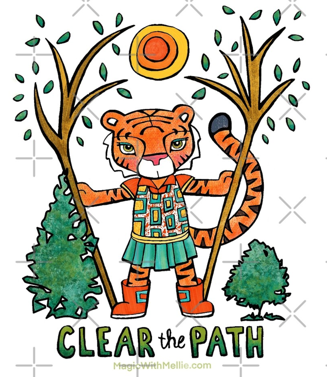 Animals of Inspiration: Clear the Path: Tiger Illustration