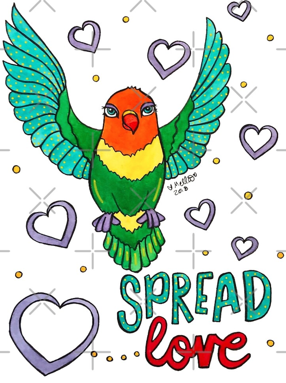 Animals of Inspiration: Spread Love: Lovebird Illustration
