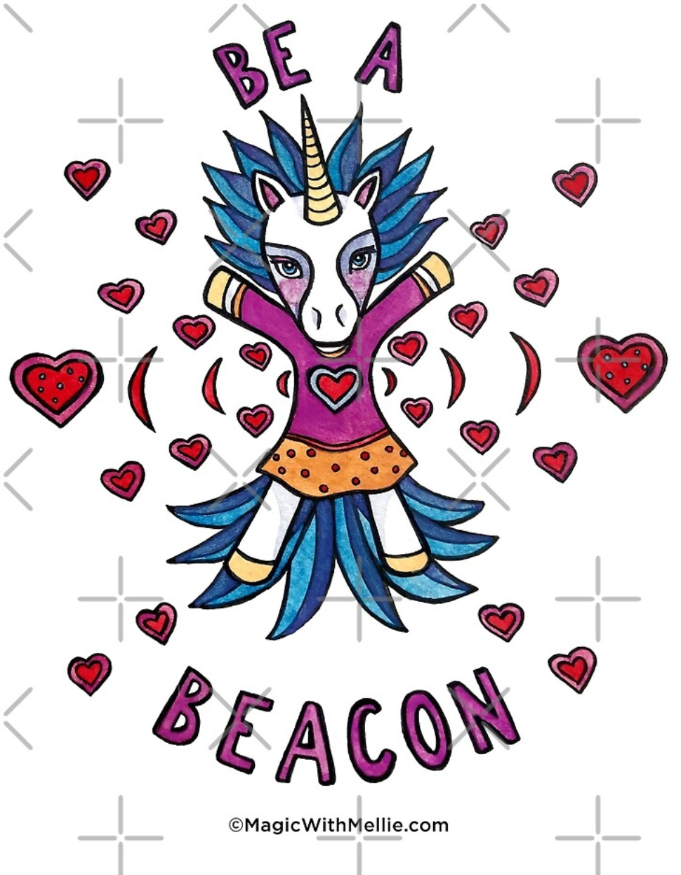 Animals of Inspiration: Be a Beacon: Unicorn Illustration