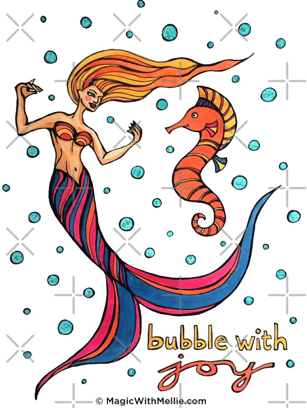 Animals of Inspiration: Bubble with Joy: Mermaid Illustration