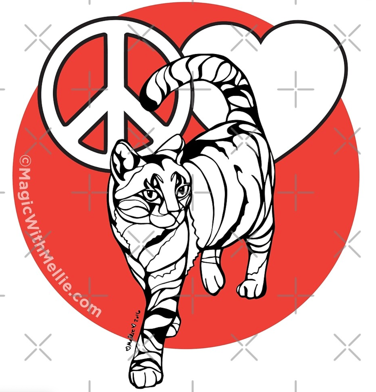 Peace Love Cats v2: Red Circle