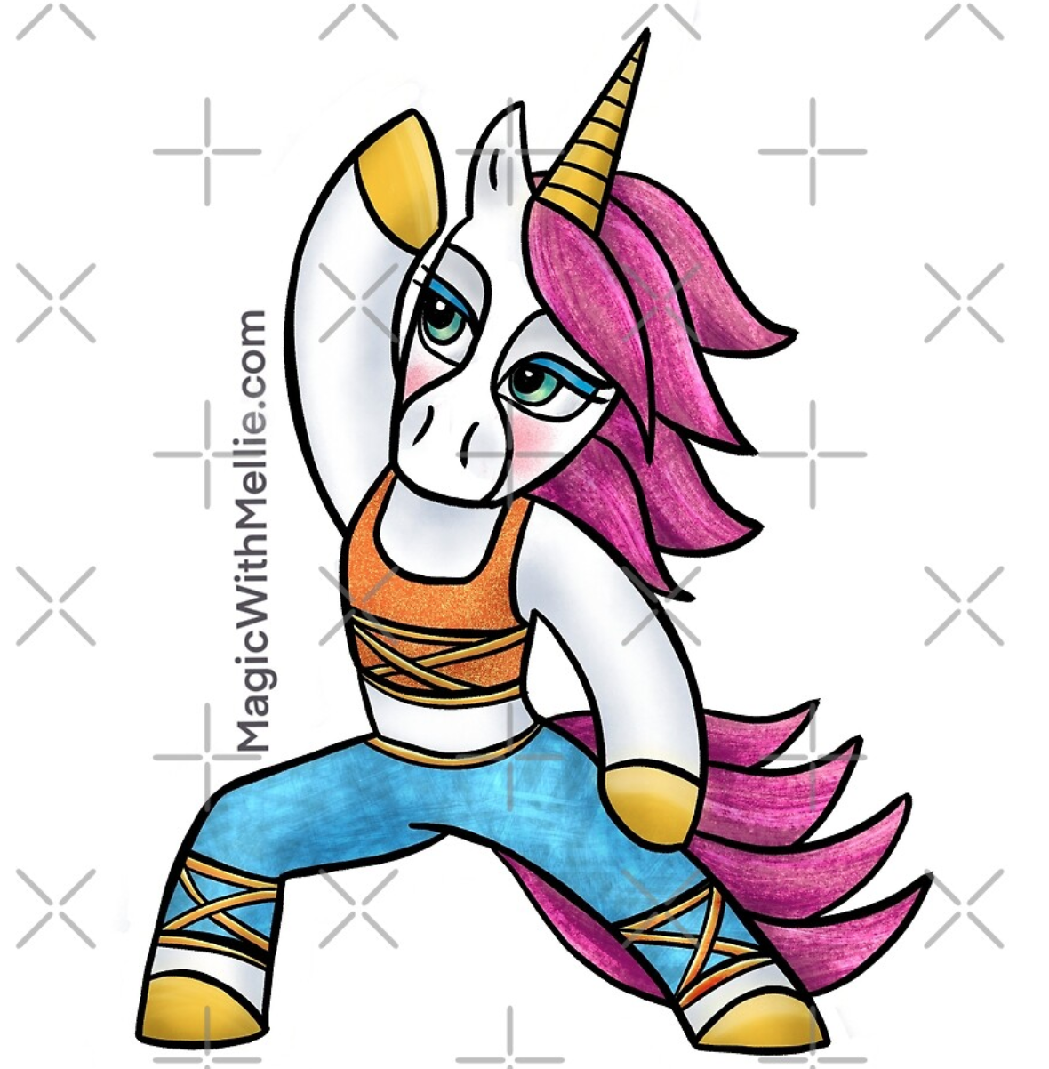 Sporticorn: Reverse Warrior Yoga Unicorn