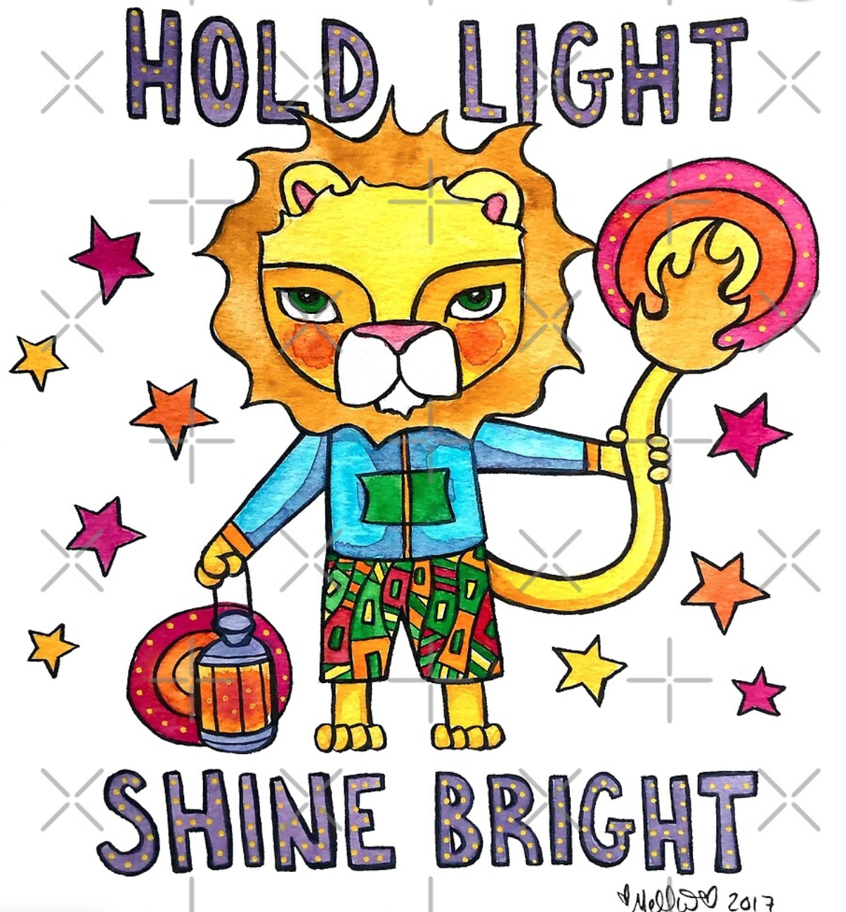 Animals of Inspiration: Hold Light, Shine Bright: Lion Illustration
