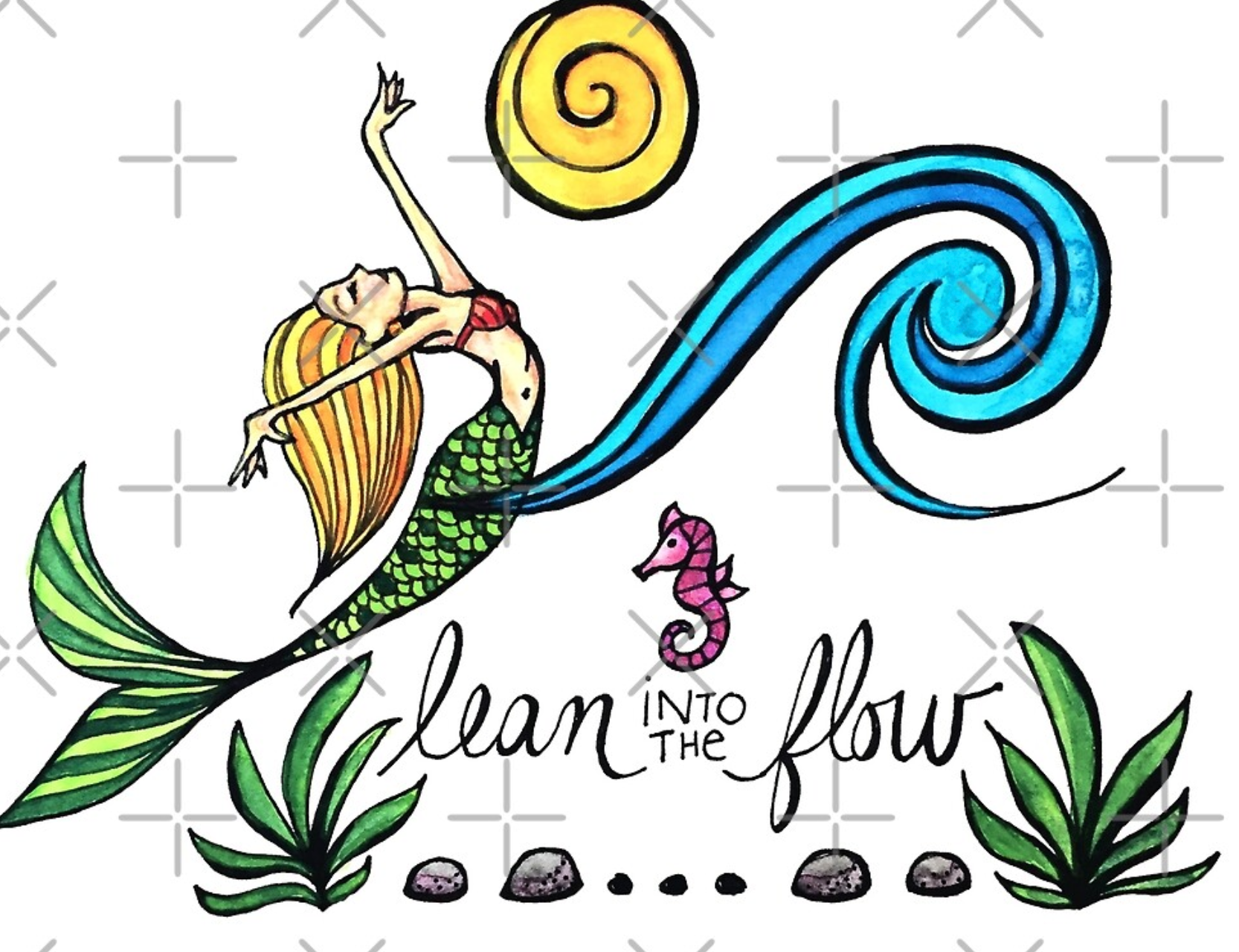 Animals of Inspiration: Lean into the Flow: Mermaid Mantra Illustration