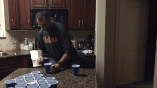 The author mercilessly slaps the cup of his haplessly overwhelmed and overmatched girlfriend, Katie.