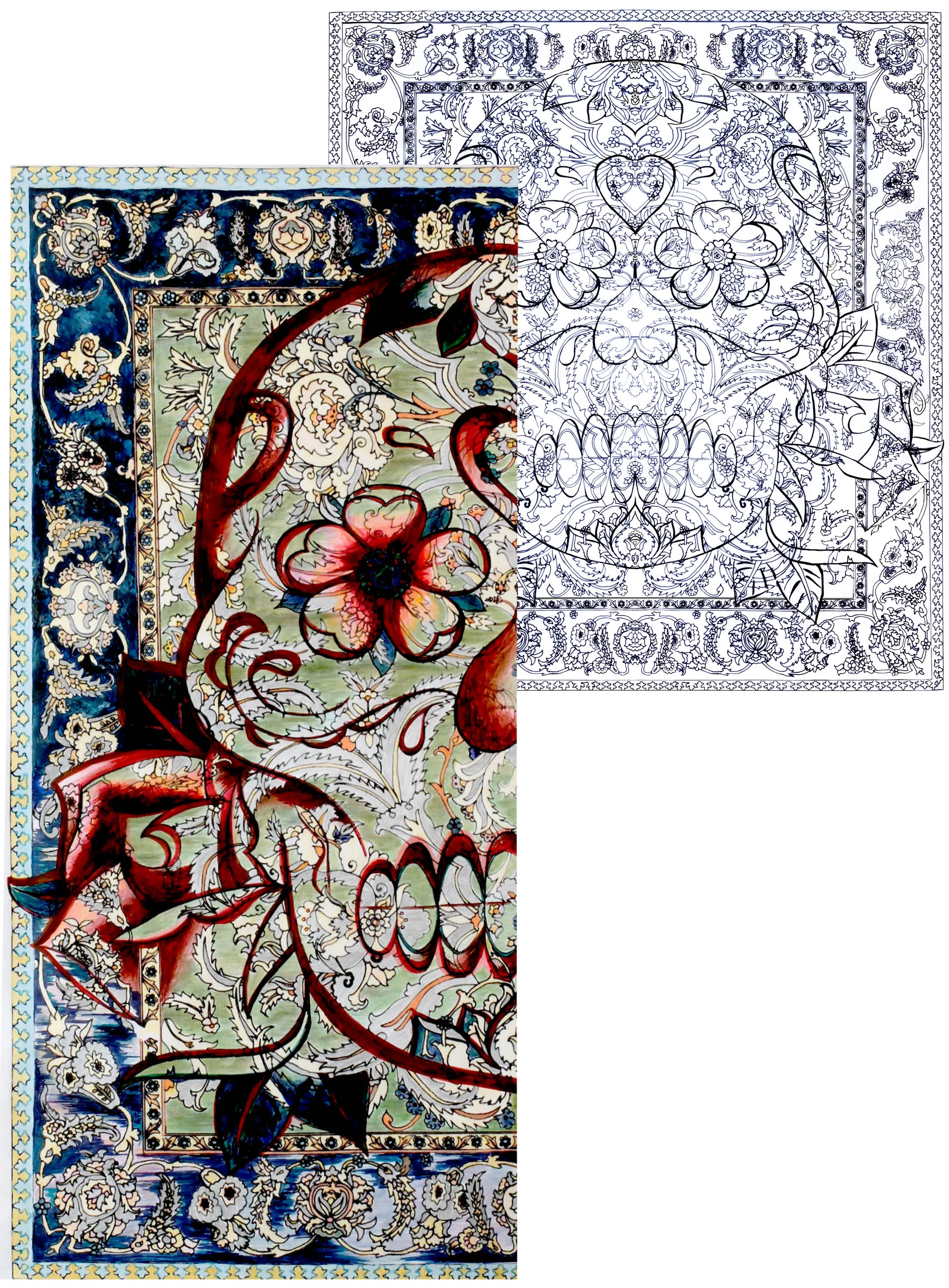 Redrawing artwork from a 17th century Persian Rug