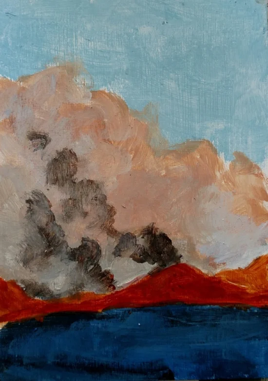 My in progress plein air study. I know it doesn't look like much. I needed to add a few layers to finish this one up.