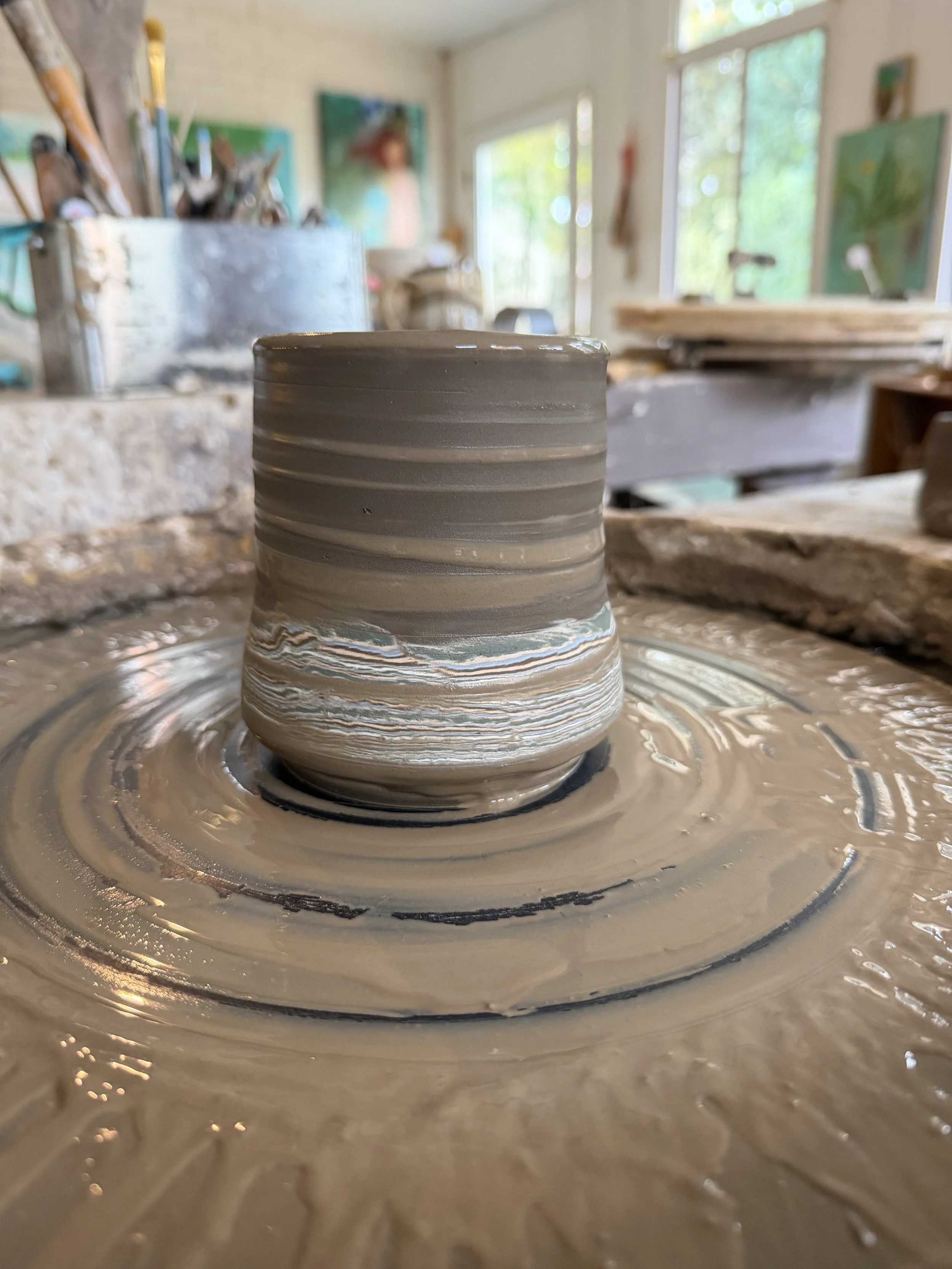 Mercedes Autumn pottery on the wheel.jpg