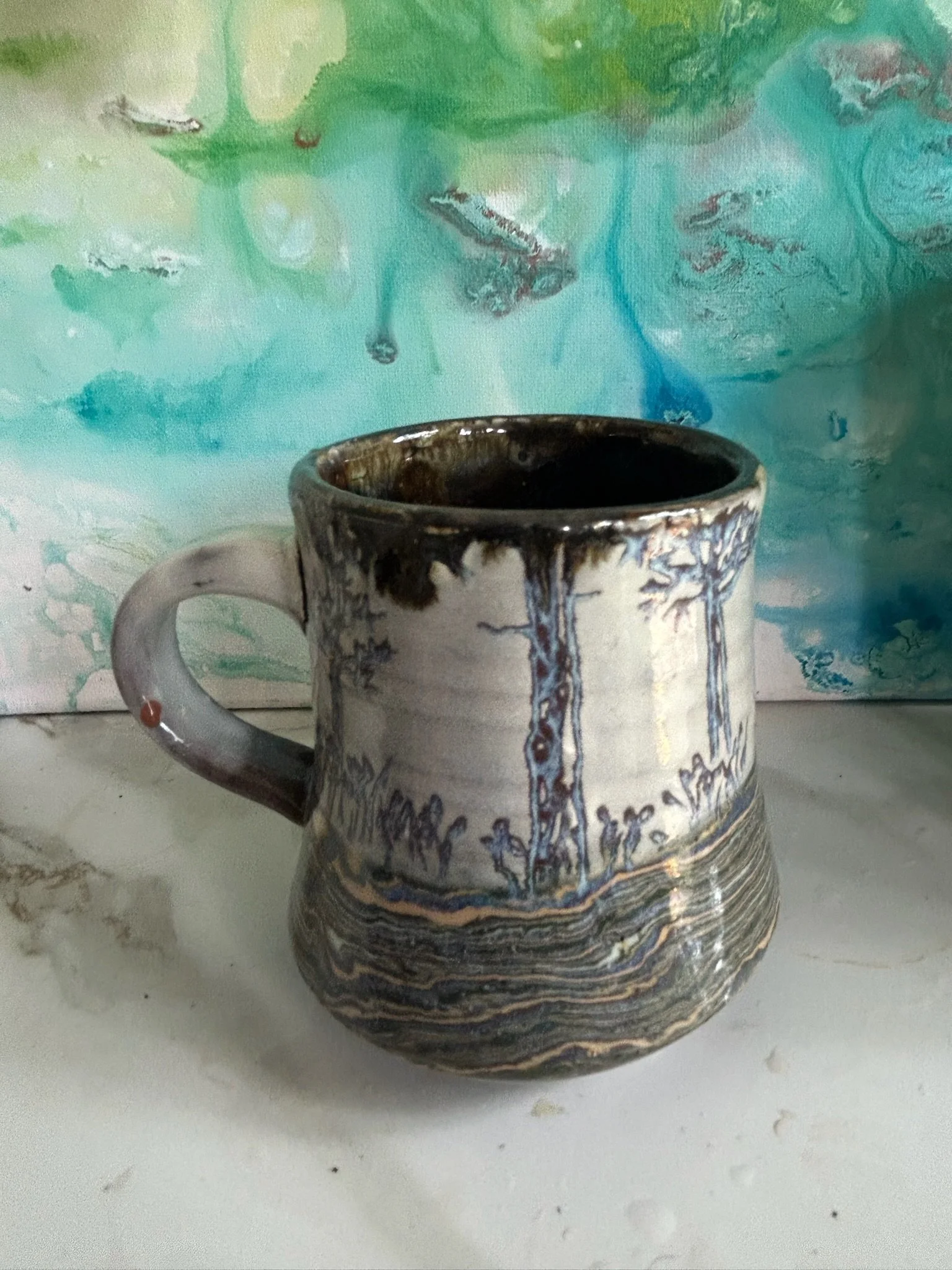 Fire in the Pines mug by Mercedes and Annastasha.JPG