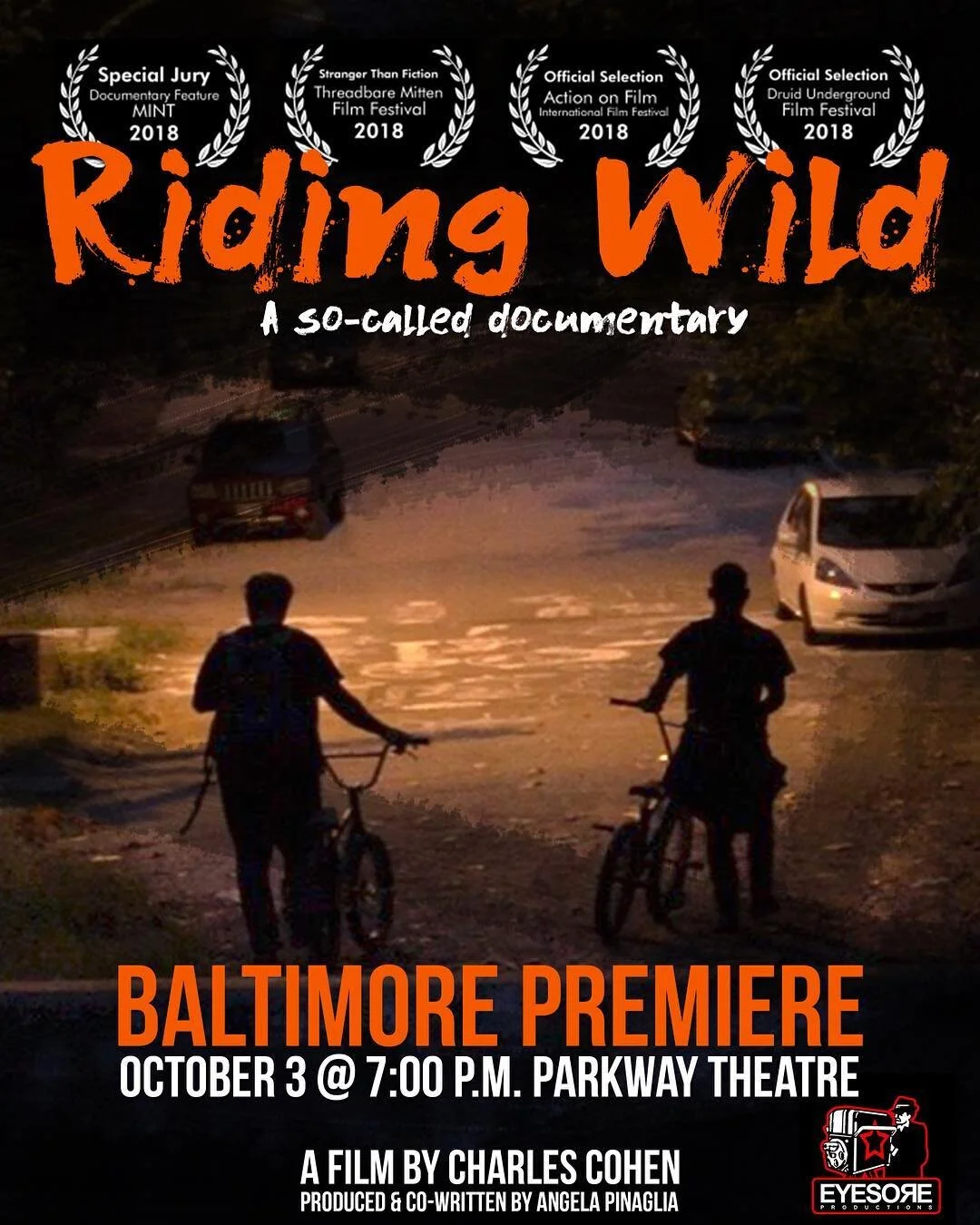 This labor of love is finally screening in Baltimore tomorrow night. #ridingwild #madeinbaltimore