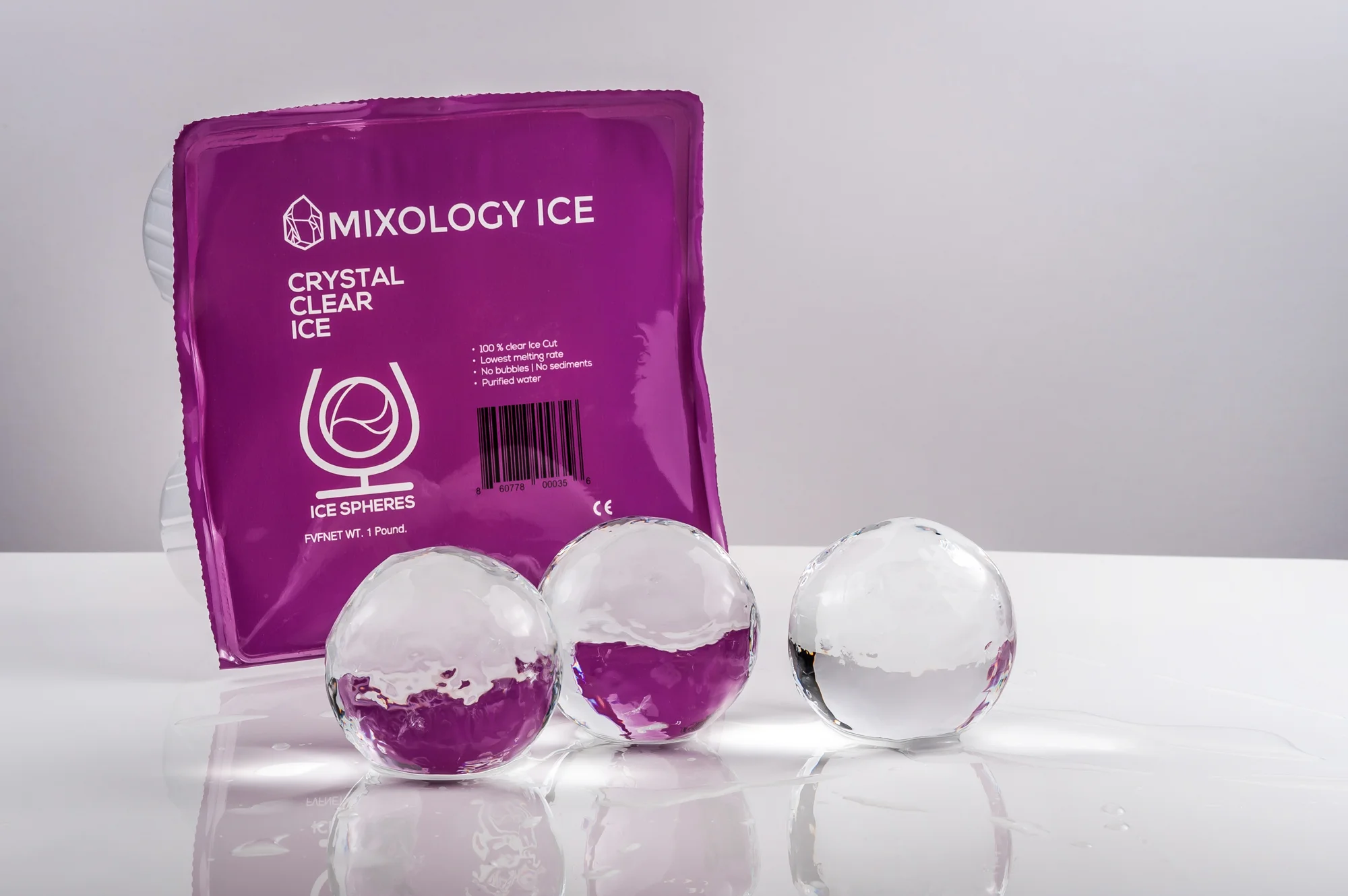 Mixology ice pack of 4 ice spheres ice balls