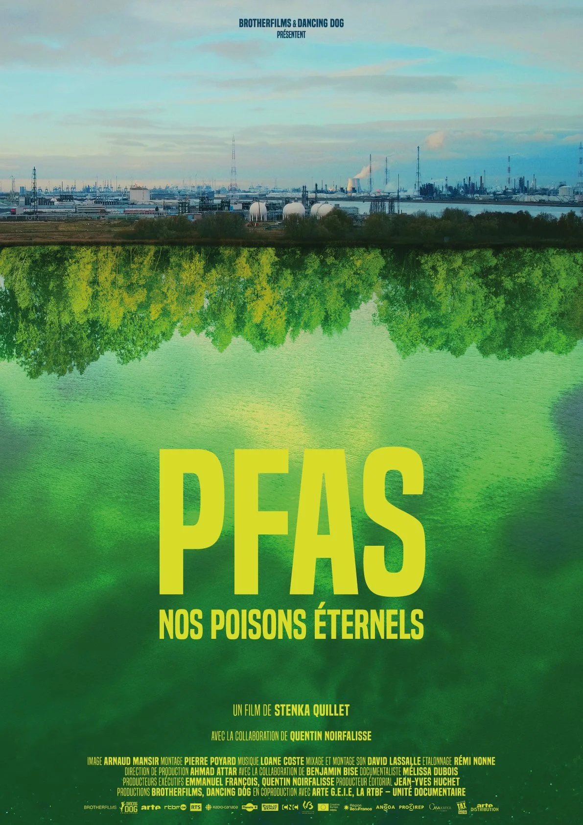 affiche pour le film "PFAS, nos poisons éternels" de Stenka Quillet