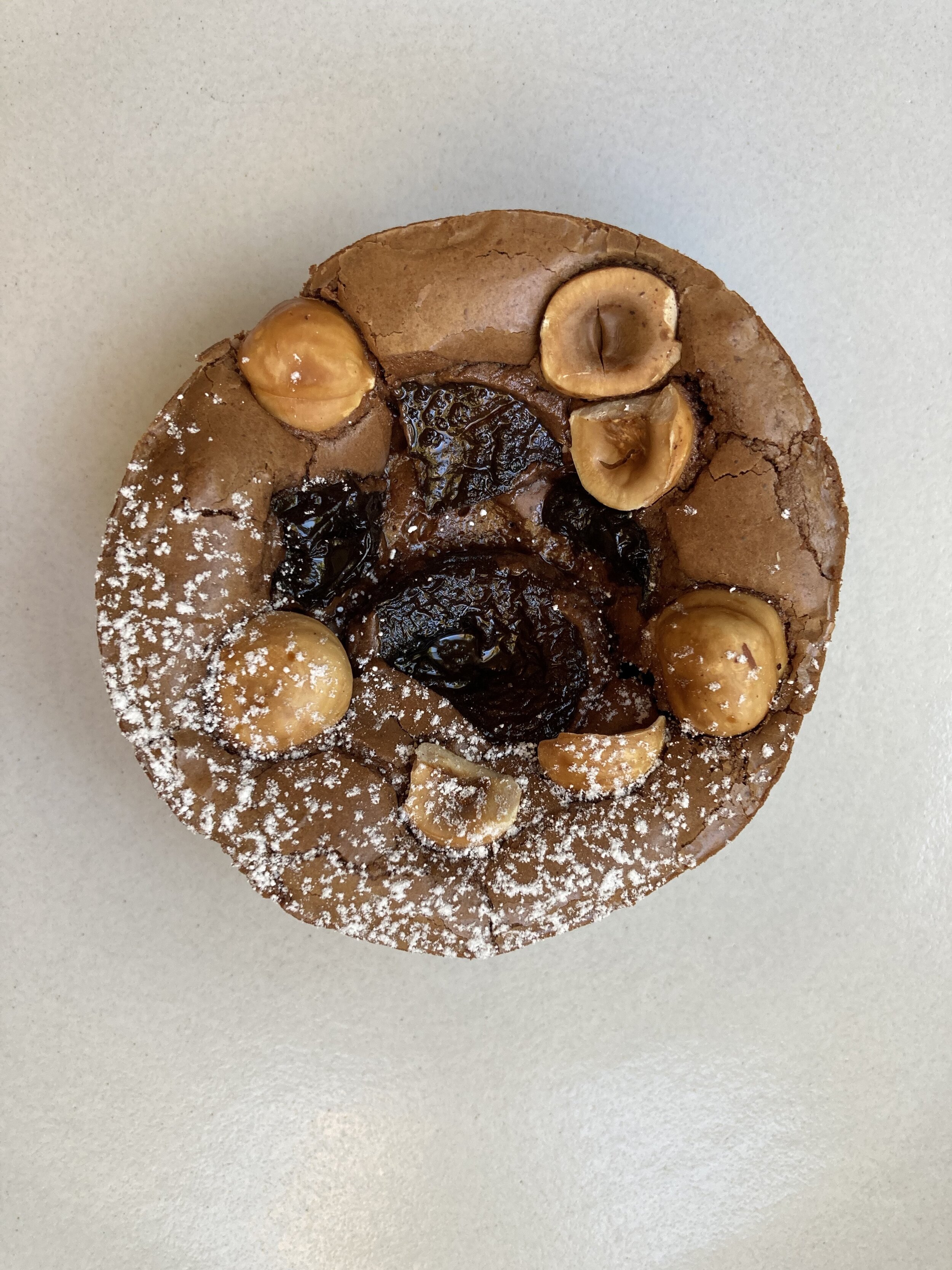 Brownie with Hazelnuts and Brandied Fruit