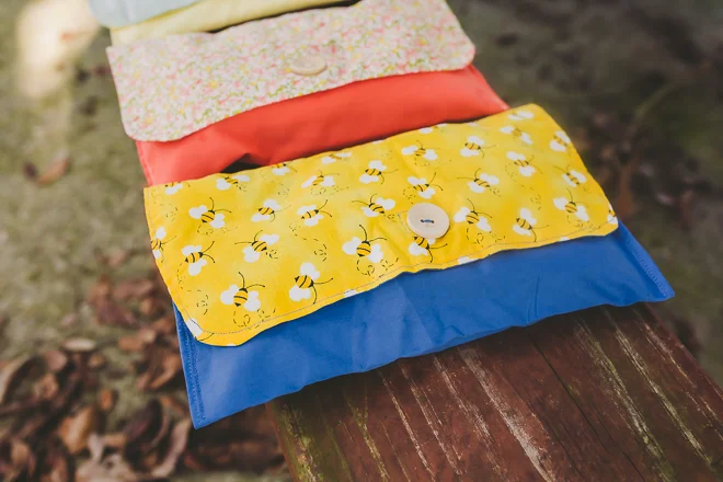 Fair Trade Printed Diaper Clutch Bee Print