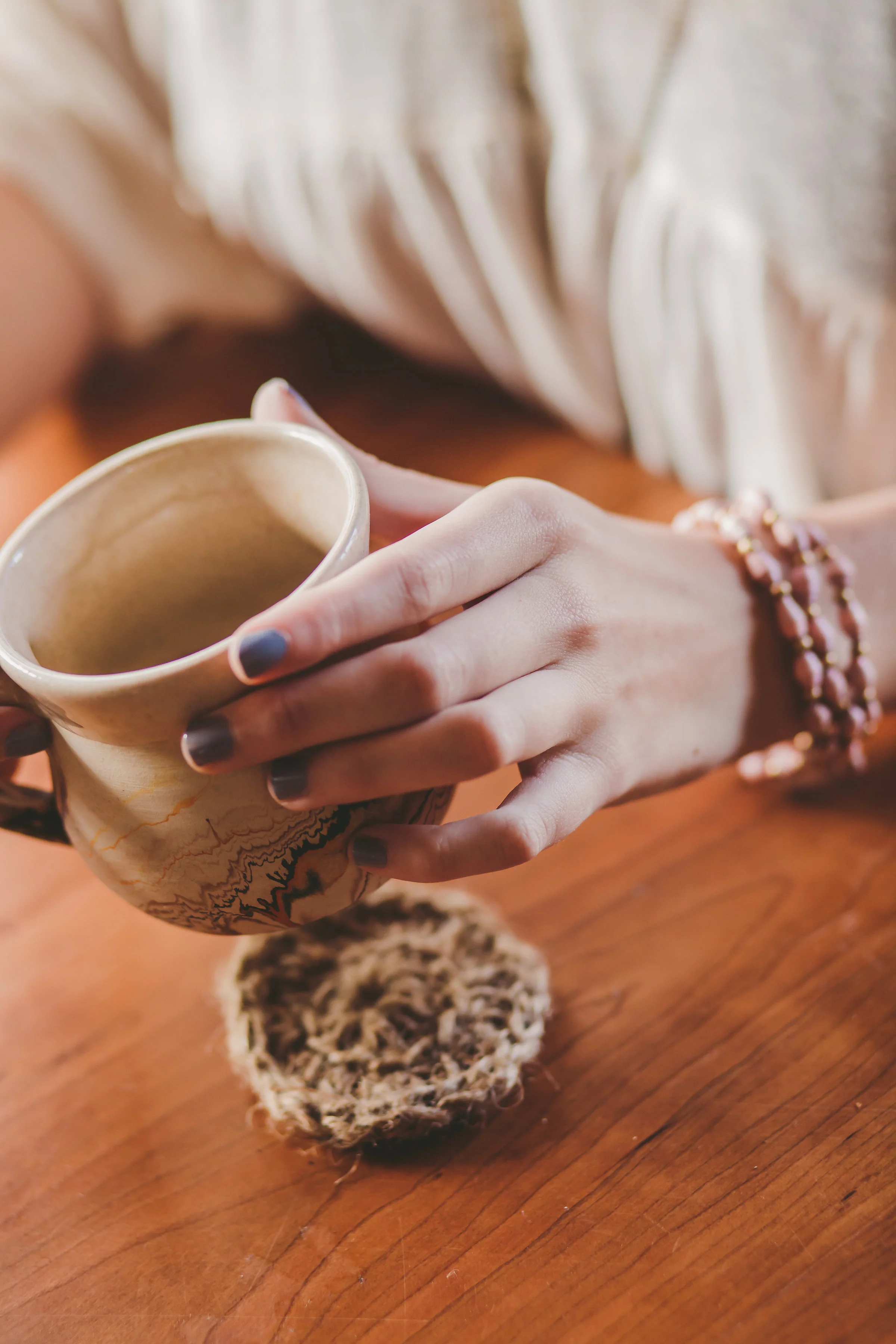 Fair-trade handmade jute woven coasters