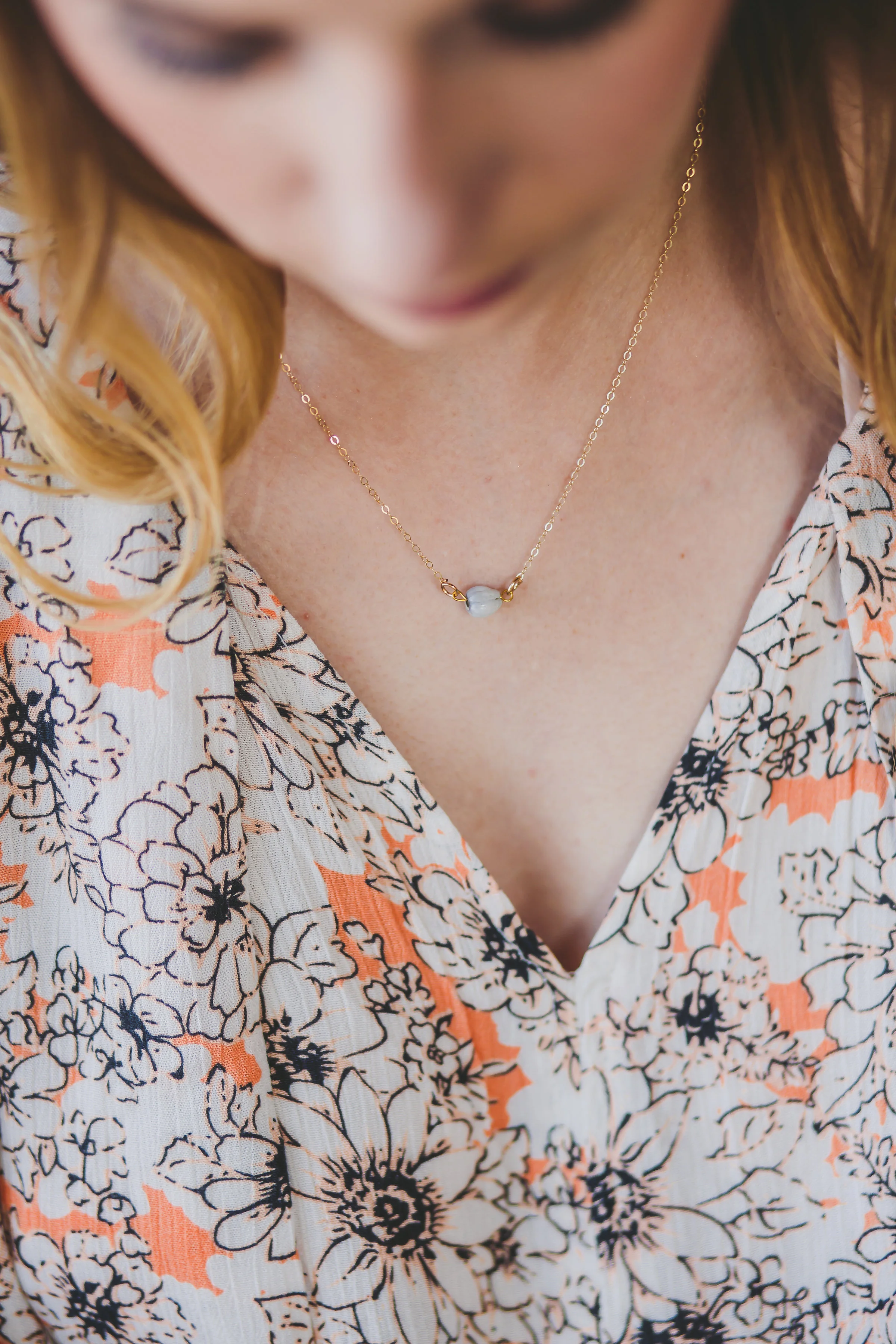 Maria Elena gold and natural seed necklace fair-trade handmade
