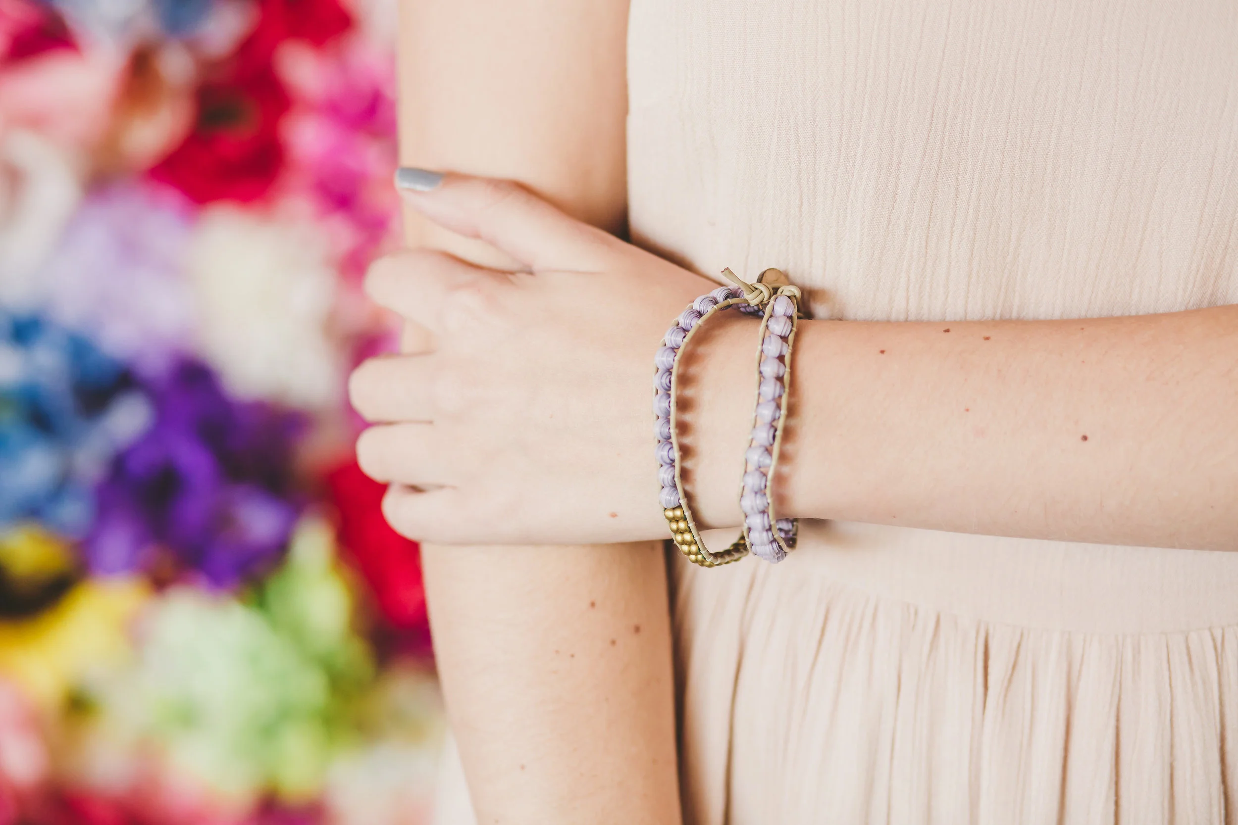 Lena double wrap bracelet gold natural eco-jewelry