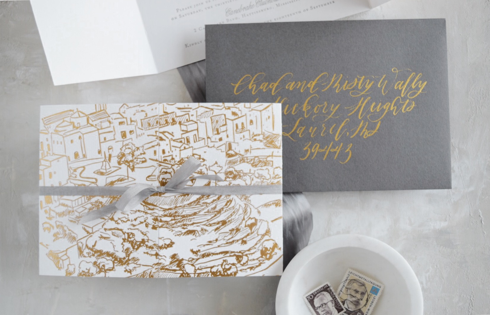 On Three Designs Wedding Invitation
