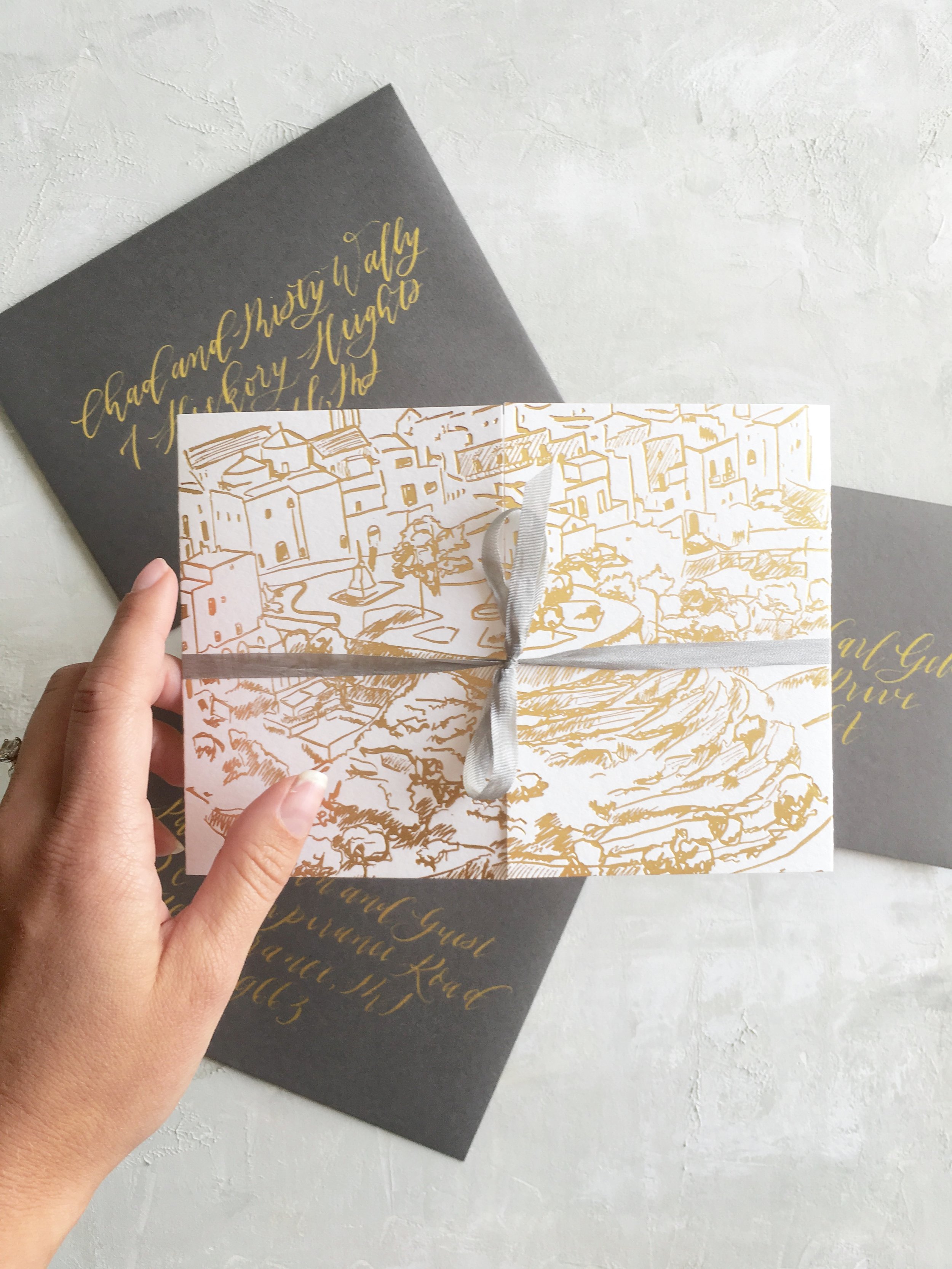 On Three Designs Wedding Invitation