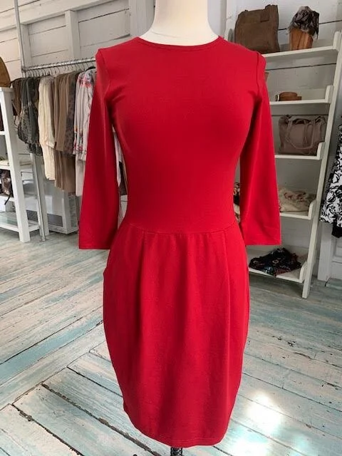 knee length dresses for ladies Chanel // Ribbed Long Sleeve Wool Dress – VSP Consignment main image 1