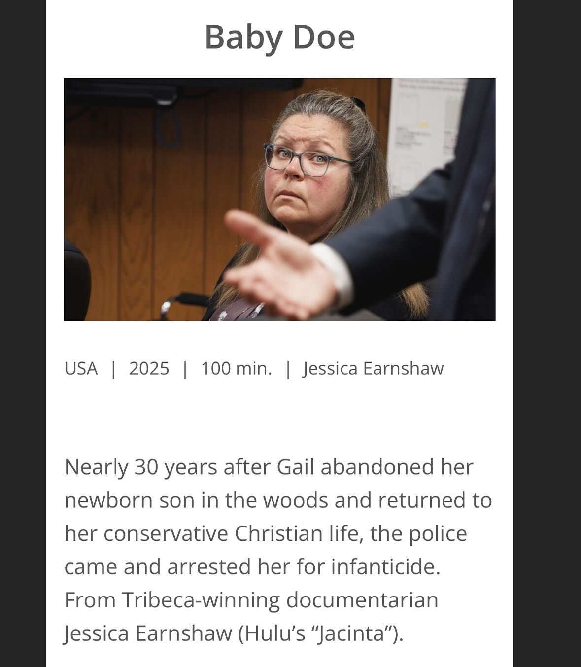 Hey Seattle Folks! My friend @jess_earnshaw&rsquo;s documentary @babydoefilm is playing at @siffnews 5/20 and 5/21. It&rsquo;s a pretty incredible doc (as was her first one @jacintafilm). Go see it if you think you&rsquo;d like a powerful film about 
