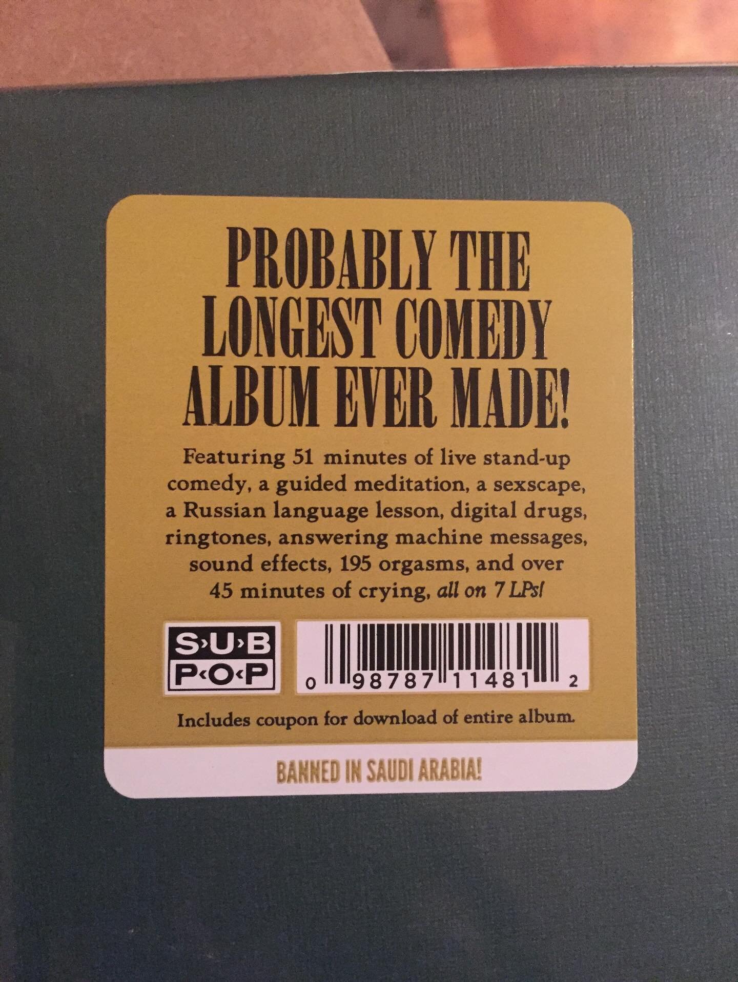 Happy 10 year and one day anniversary to, &ldquo;I&rsquo;m Sorry (You&rsquo;re Welcome),&rdquo; my 9-volume, 7-LP comedy album (that was also available as a robe and a chair) that I lovingly recorded with @matthewbsavage and @ccundari over a few year