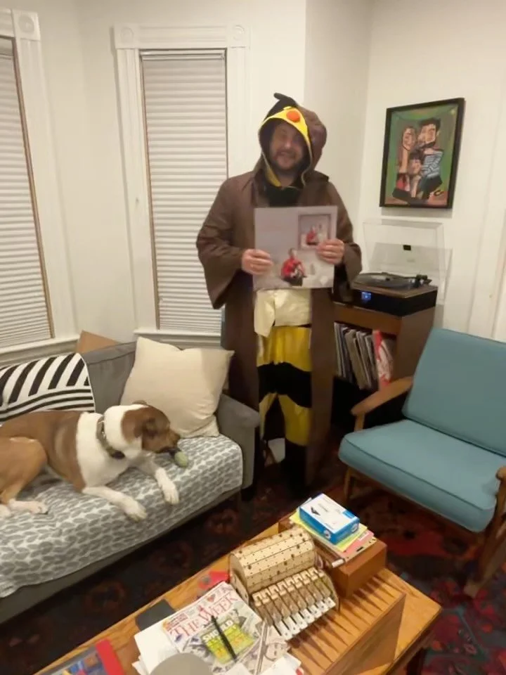 About to go trick or treating with my family and putting on @jahnglayzer&rsquo;s Soothing Meditations For The Solitary Dog to keep our dog company.

Pre-order now! Link in bio.

#OBeeWanKenobi