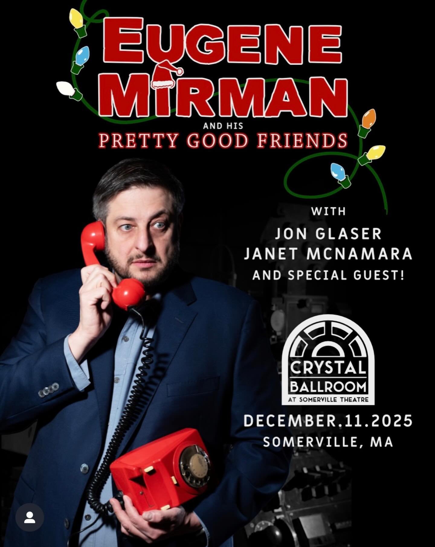 Hello Boston area folks! I am doing a holiday show 12/11 @crystalballroomsomerville with @jahnglayzer @janet.mcnamara and a special guest! Tix on sale today and link in bio.