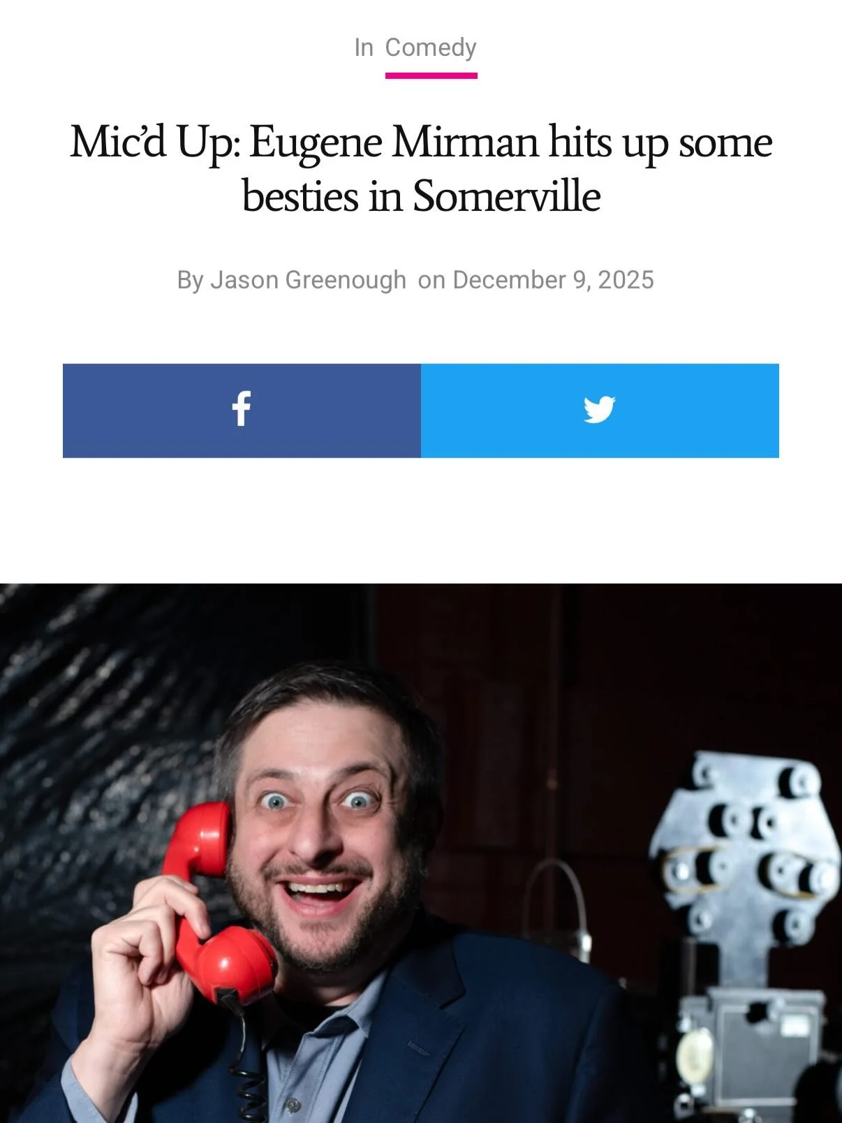 Nice write-up in @vanyalandcomedy for Thursday 12/11 show at @crystalballroomsomerville. In trying to figure out the perfect song for this post I discovered that Twisted Sister have a whole Christmas album. I also considered Phil Ochs&rsquo; No Chris