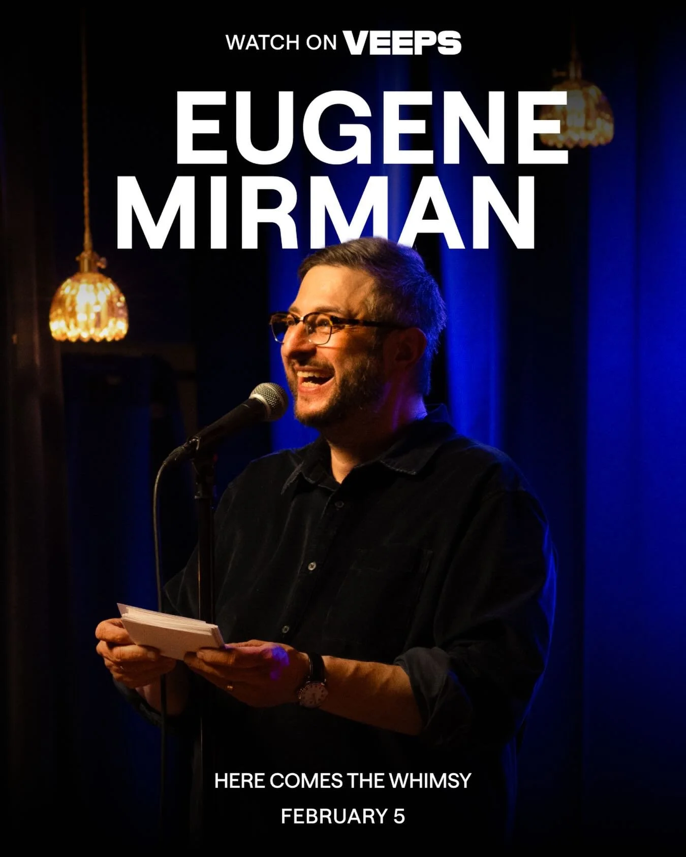 Dear world! My new comedy special, Here Comes The Whimsy, premieres on @Veeps Feb 5!! You can also listen to the album wherever people stream things and buy it digitally, on vinyl and as part of many unusual and fun packages @prettygoodfriends. More 