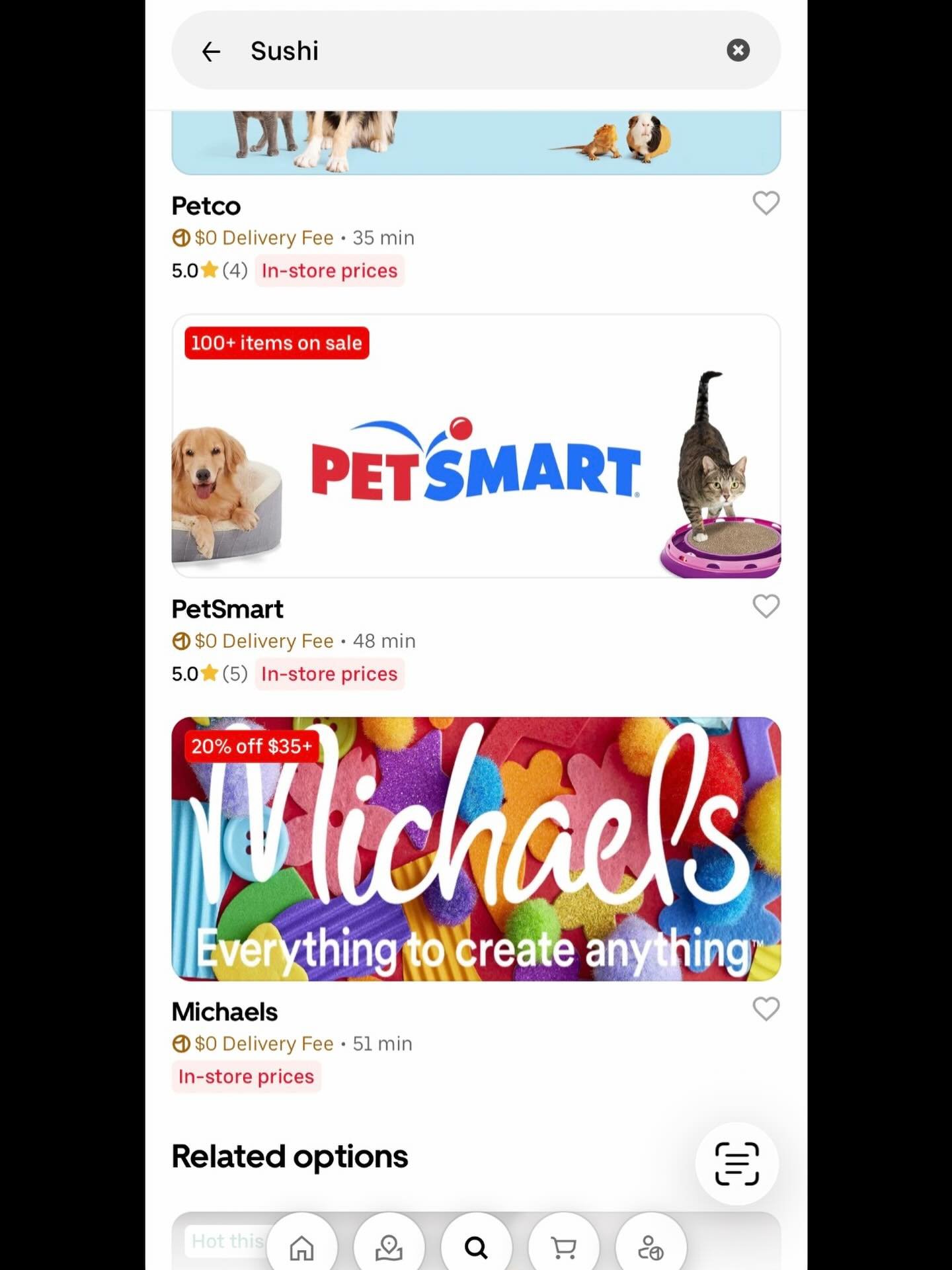 Not the best sushi delivery options.