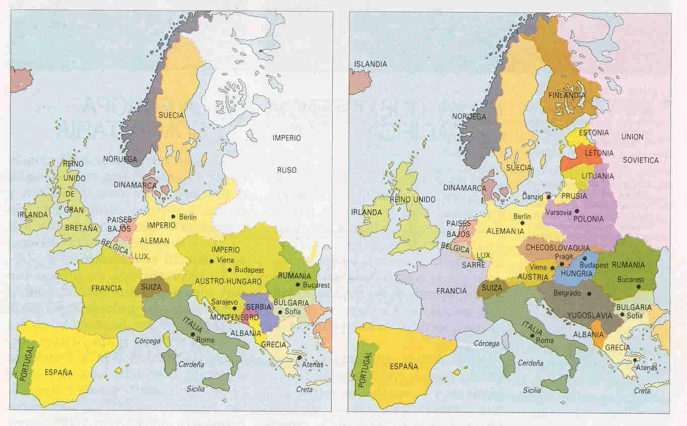  Europa antes y después de la Primera Guerra Mundial