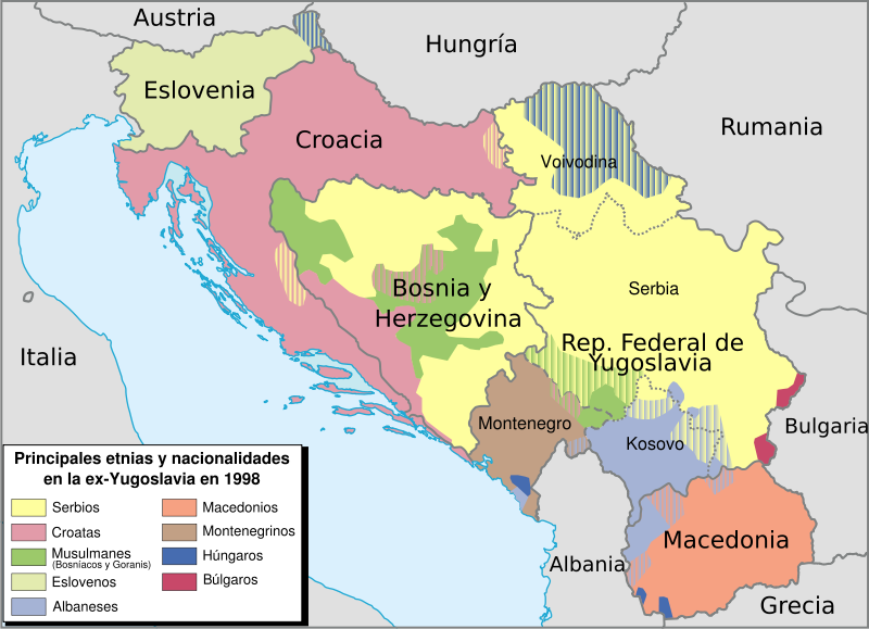 La desintegración de Yugoslavia dio inicio a una cruenta guerra limpieza étnica (masacre de Srebrenica contra la població musulmana)