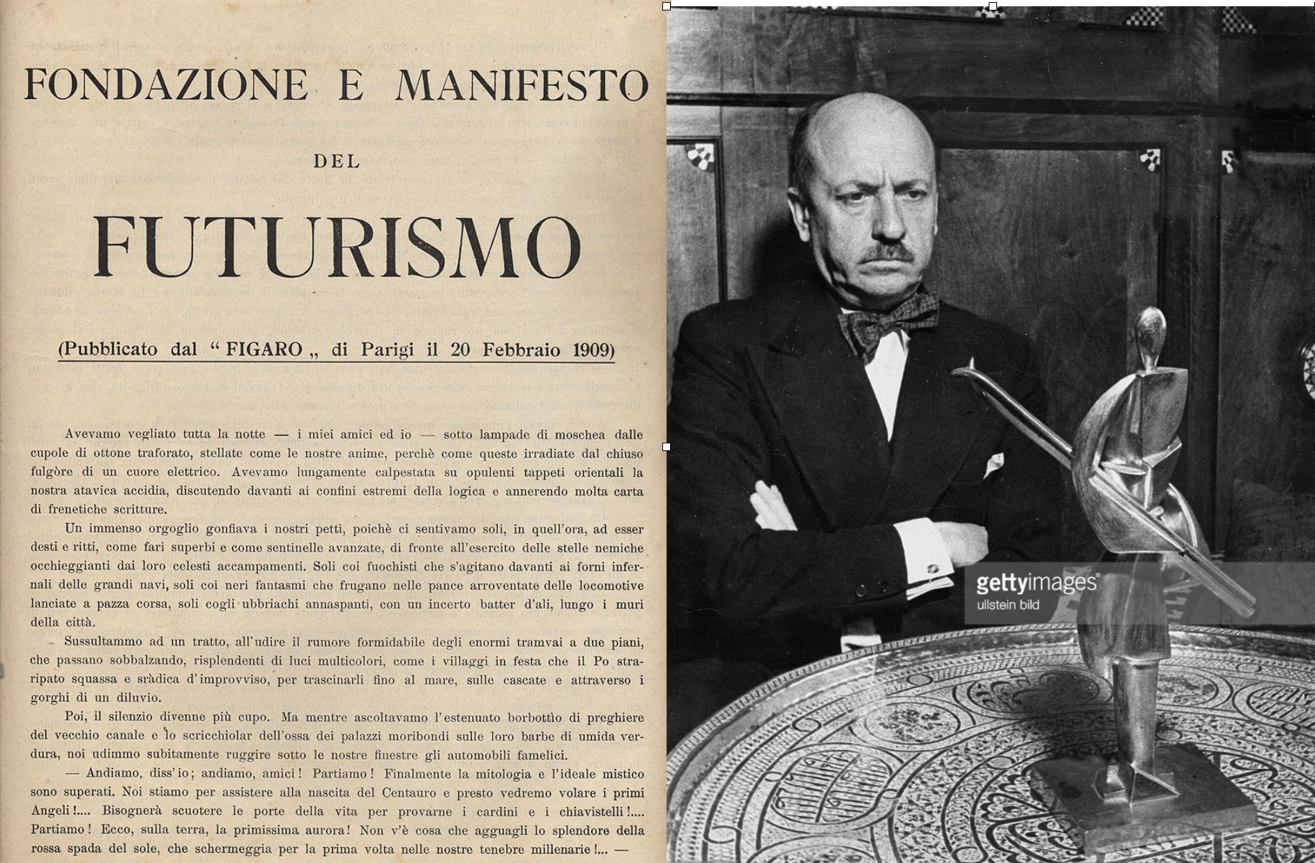 Filippo Marinetti, artista, editor y poeta guerrero, uno de los favoritos de Benito Mussolini