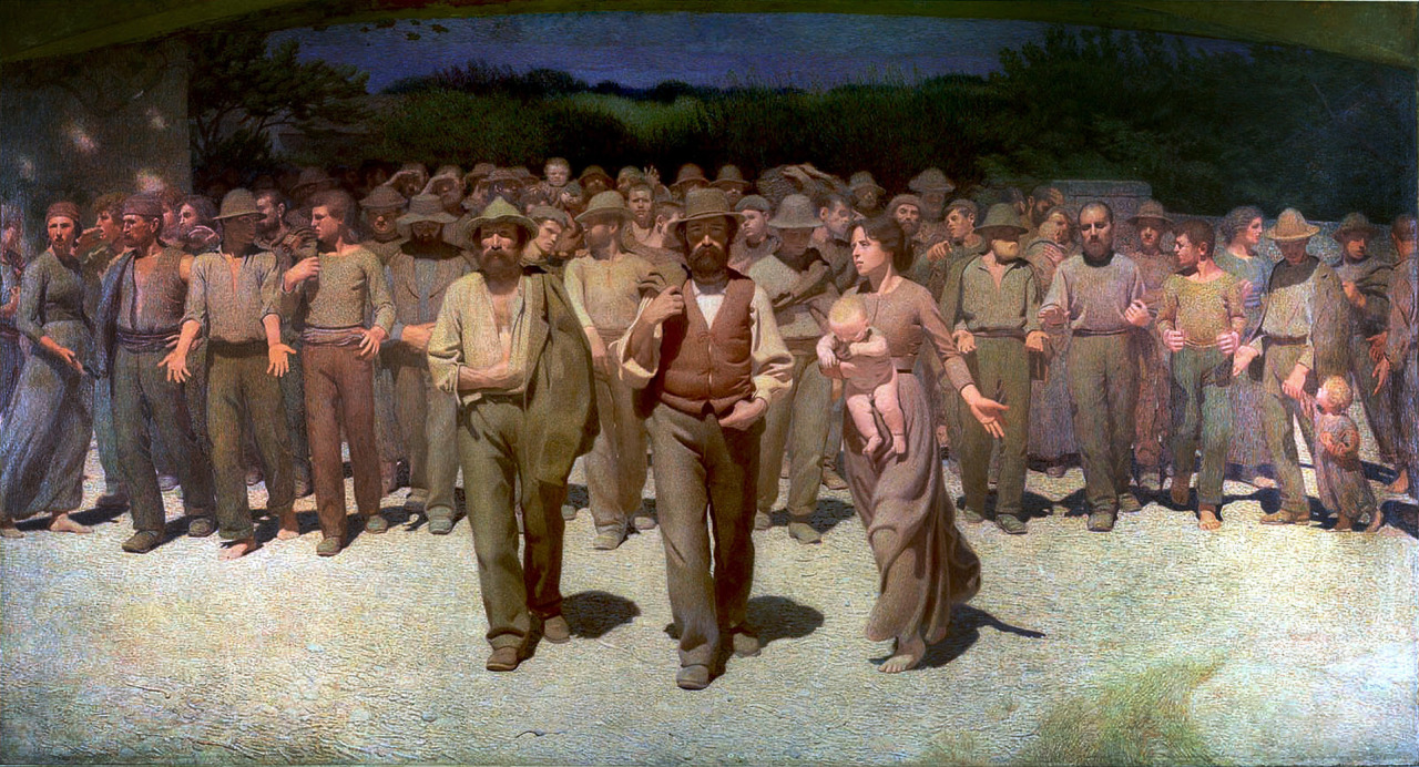 "El Cuarto Estado" (proletariado), óleo de Giuseppe Pellizza da Volpedo (1901) Museo del Novecento, Milán.
