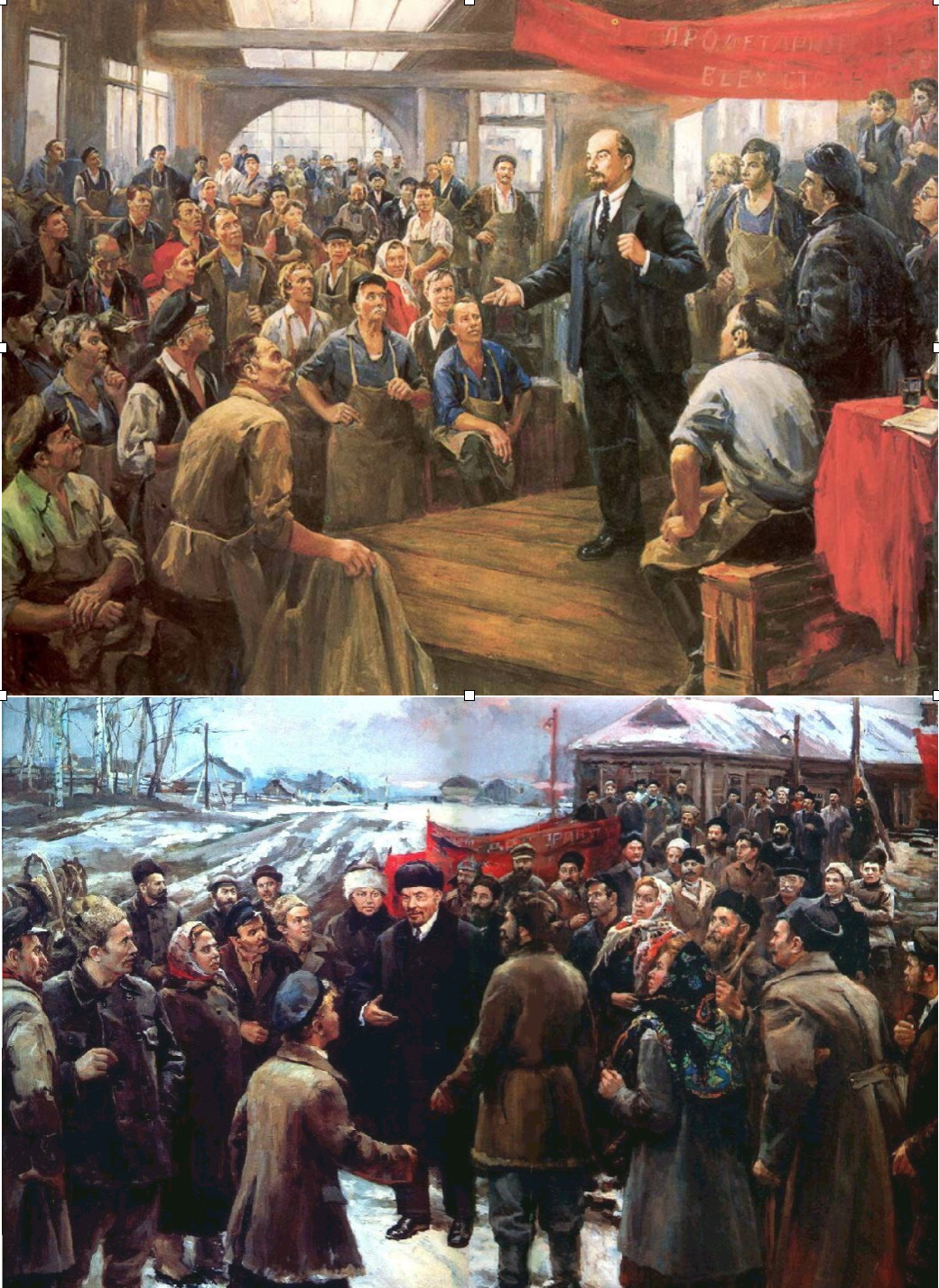 El arte al servicio de la revolución: Lenin con trabajadores urbanos y campesinos