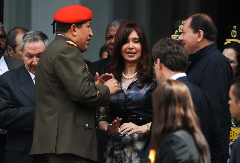 Raul Castro, Hugo Chávez, Cristina Fernández y Daniel Ortega
