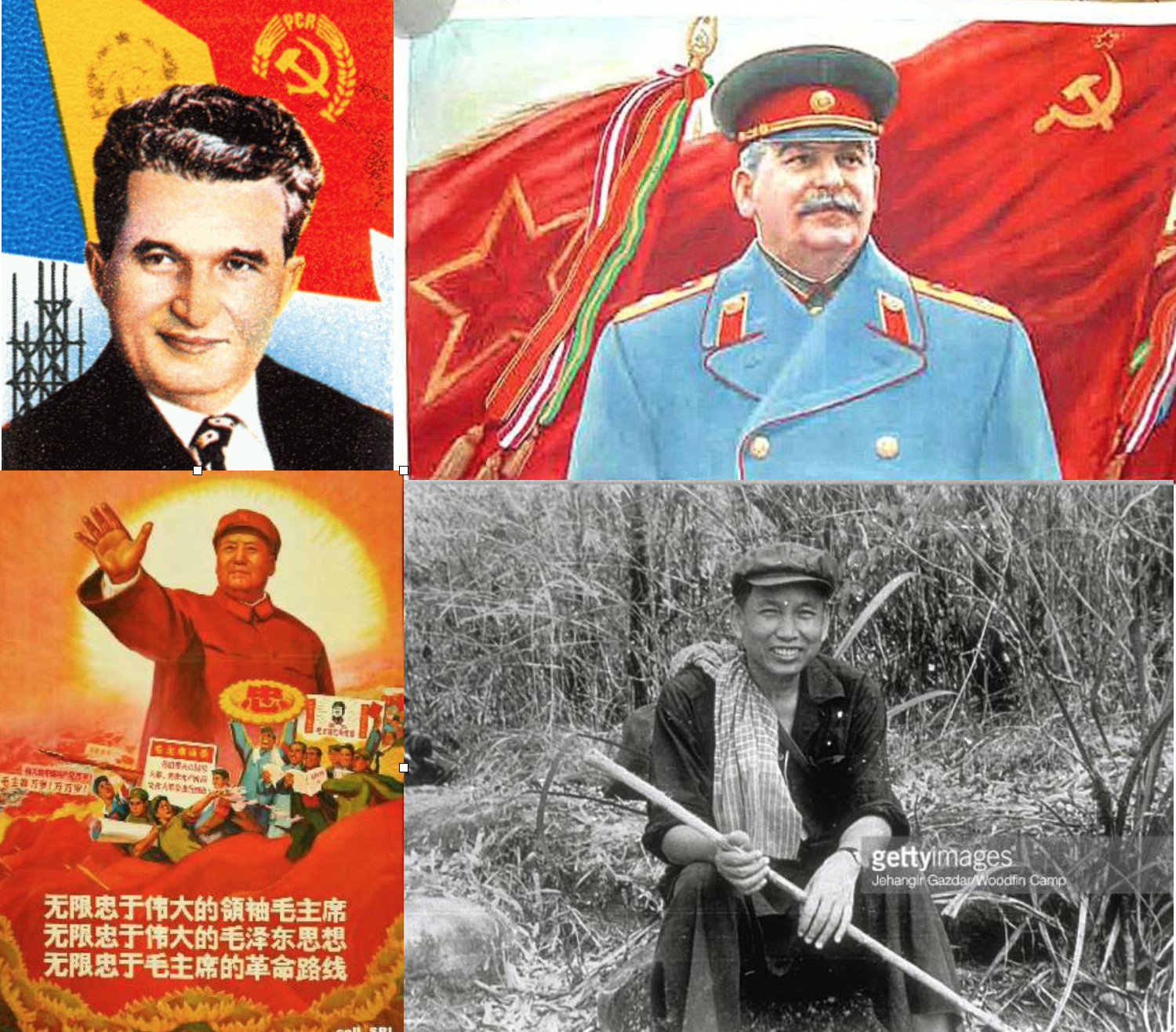 Asesino y dictadores en el poder: Ceaucescu, Stalin, Mao y Pol Pot
