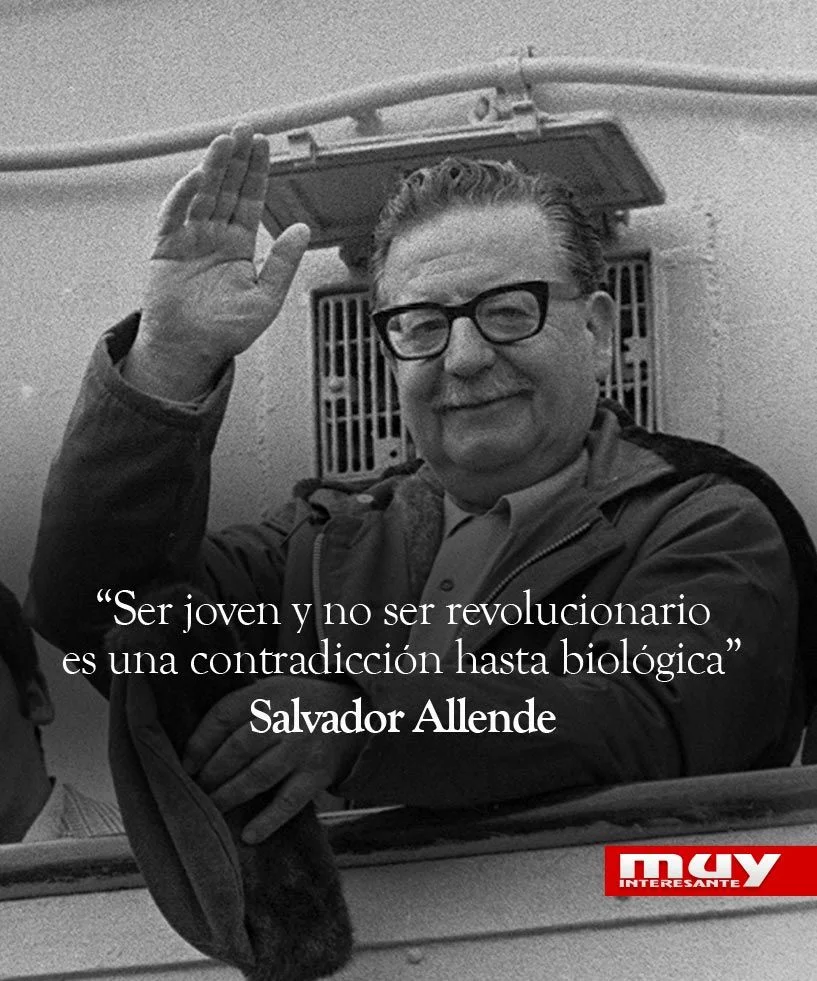 Claramente que el concepto de "revolucionario" y "revolución" era bastante limitado y reduccionista en la concepción de Allende. ¿Qué entenderá por joven revolucionario?