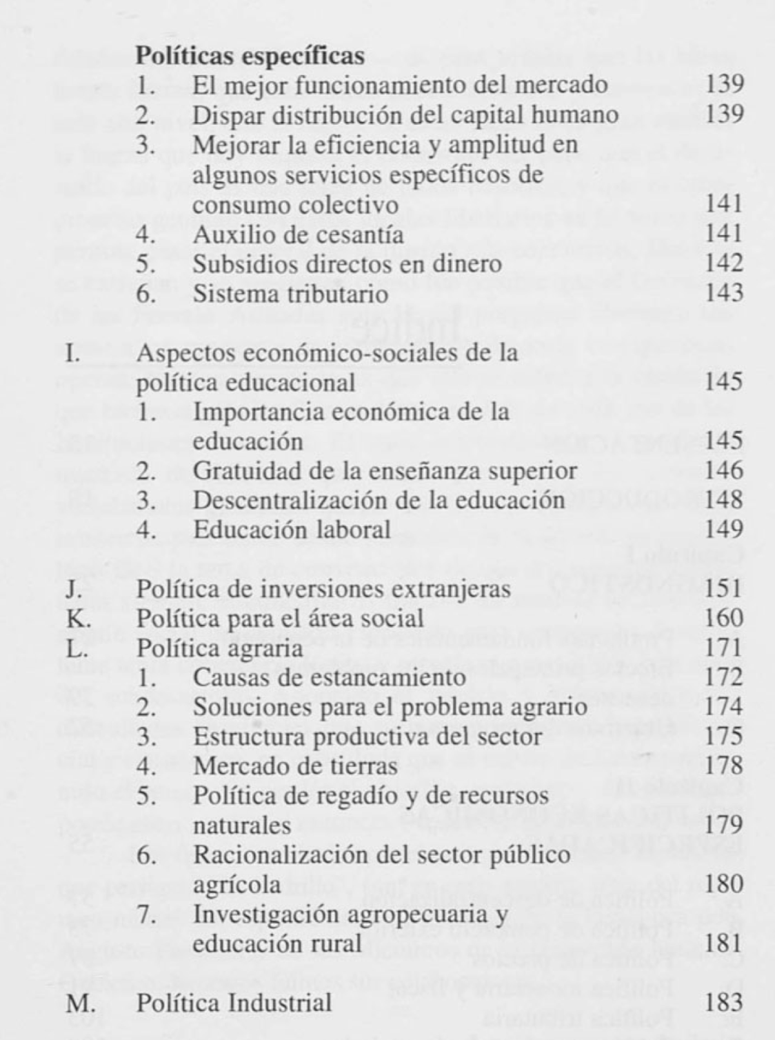 Parte del índice de “El Ladrillo”