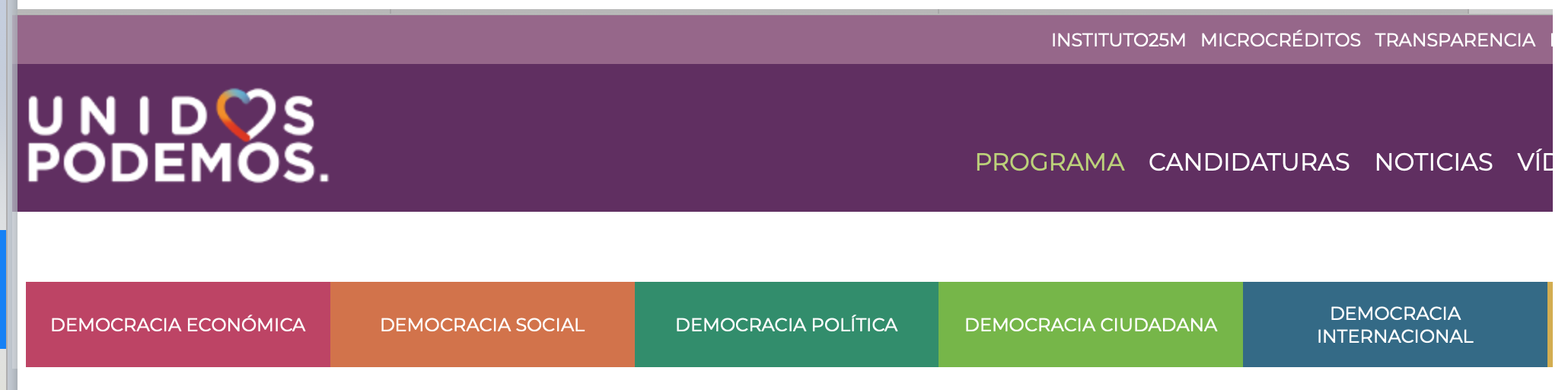 En la pagina de Podemos (España), referente del Frente Amplio, se puede apreciar que la democracia pasó a ser cualquier cosa menos democracia. Si hace click en cada una de estos tipo de democracia se encontrará con la ambiciosa suma de más de 390 puntos. Ciertamente la democracia, un concepto tan simple de entender, se ha vuelto algo bastante elástico y carente de significado.